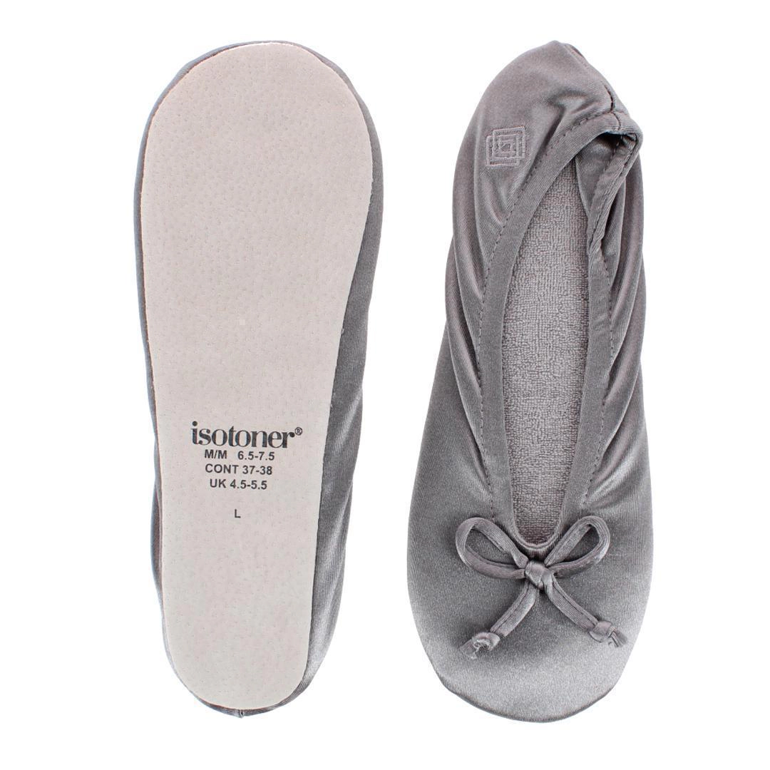 Isotoner Women's Satin Classic Ballerina Slippers