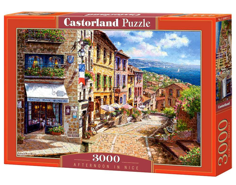 CASTORLAND 3000 Piece Jigsaw Puzzles, Afternoon in Nice, Puzzle of France, Mediterranean view, Adult Puzzles, C-300471-2