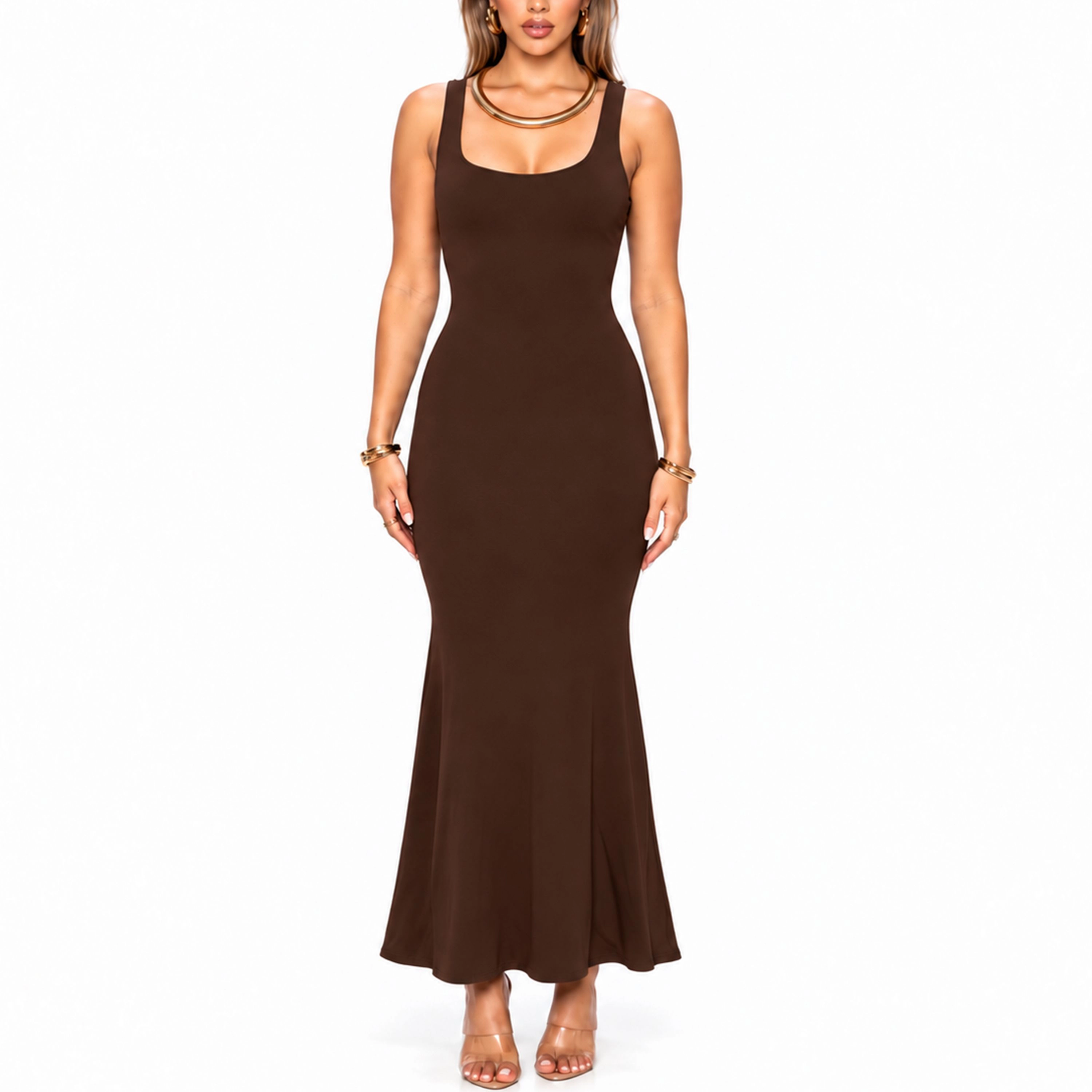 YAHAIRA Women's Contour Mermaid Maxi Dress  Sleeveless