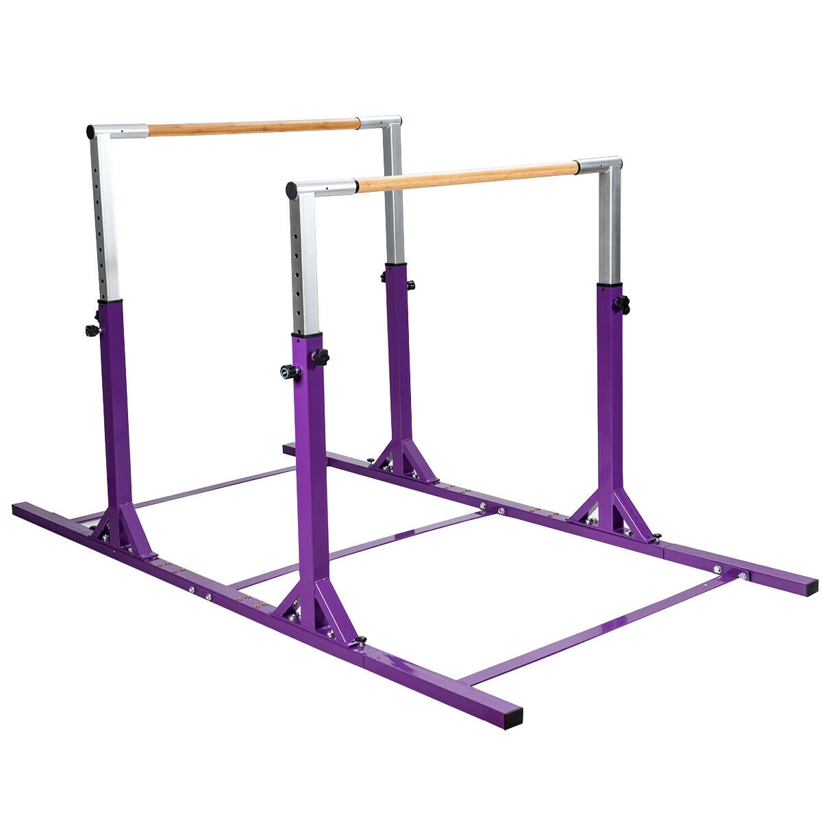 SUGIFT Purple 220-lb Capacity 11-Level 38-in to 55-in Adjustable Kids Gymnastics Double Horizontal Parallel Bars