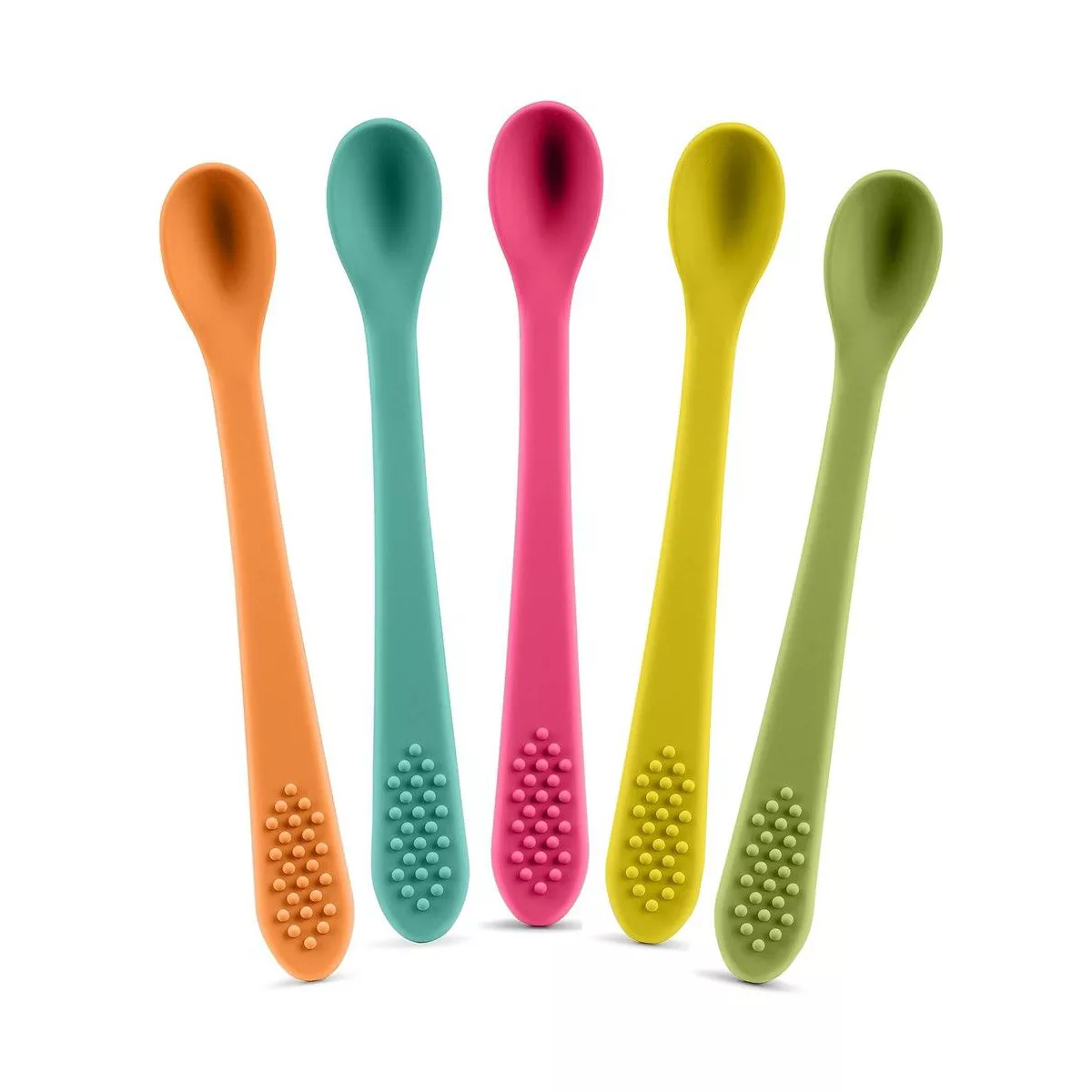 Sperric Infant Spoons First Stage Silicone Baby for Self Feeding, Feeding Spoon Set 5-Piece