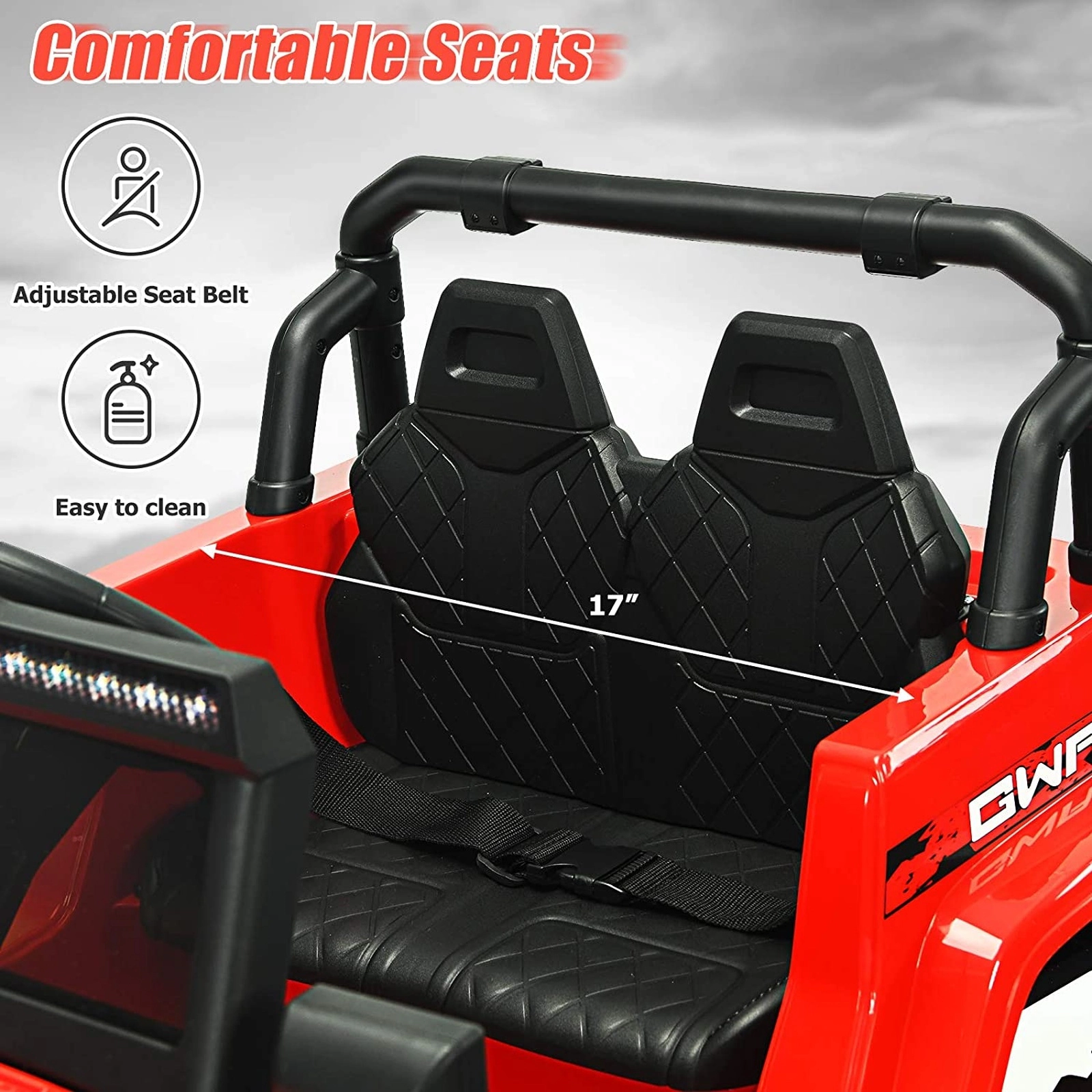 12V Kids Ride on Car 2.4G Parent Remote 3 Speeds Spring Suspension and Music Off-Road SUV Style Ages 3+ 77-lb Capacity