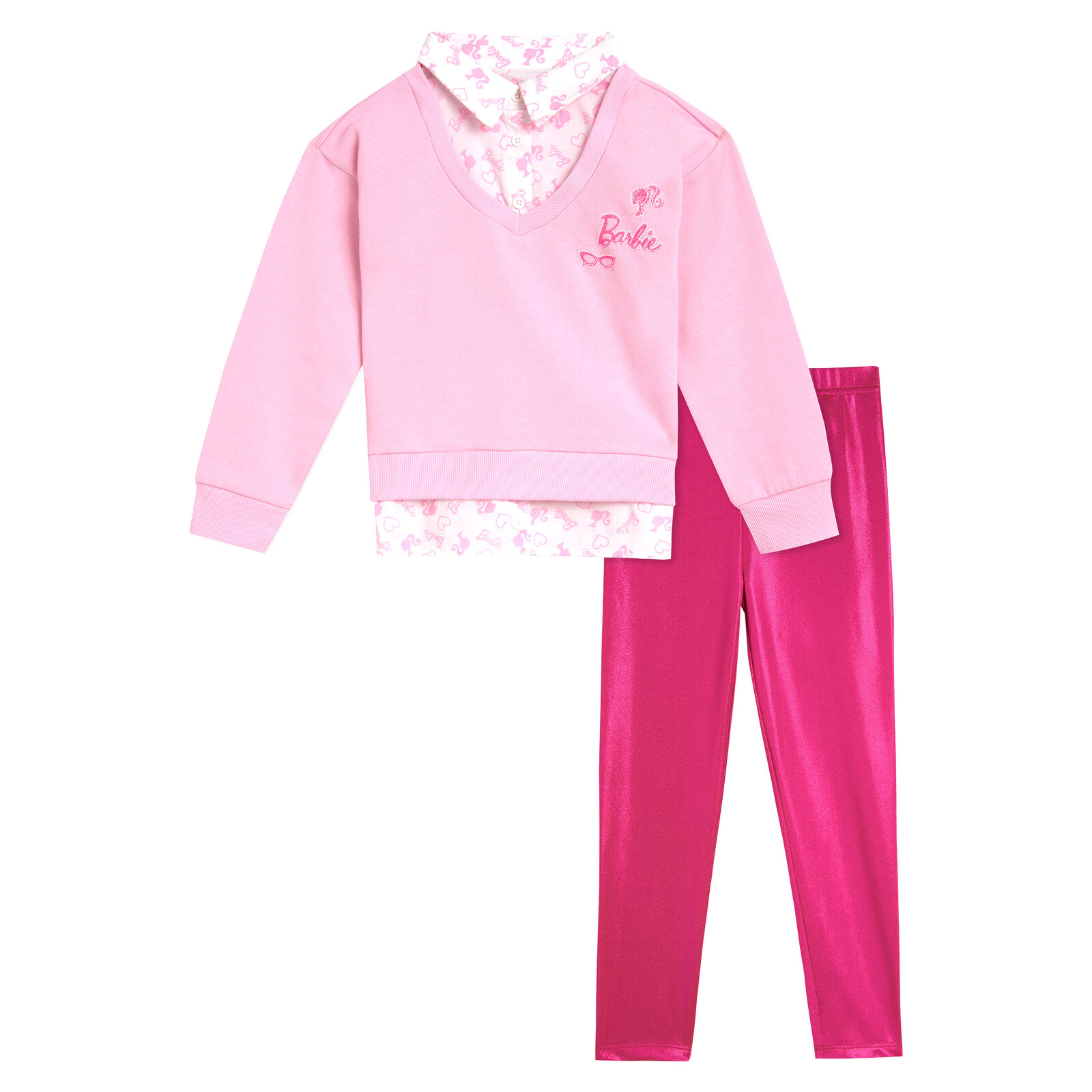 Barbie Girls' Fleece Sweatshirt and Leggings Set
