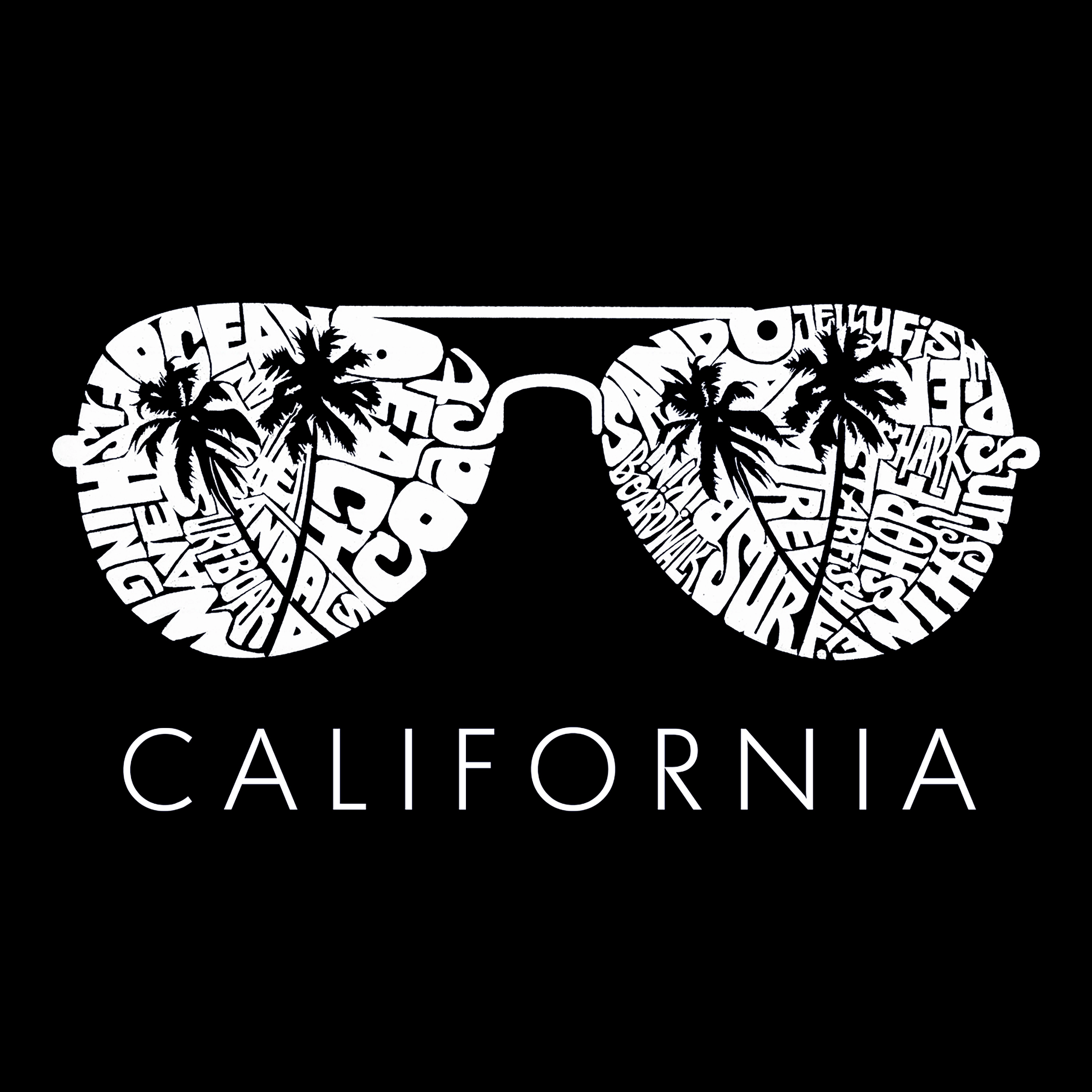 LA Pop Art California Shades - Women's Word Hooded Sweatshirt