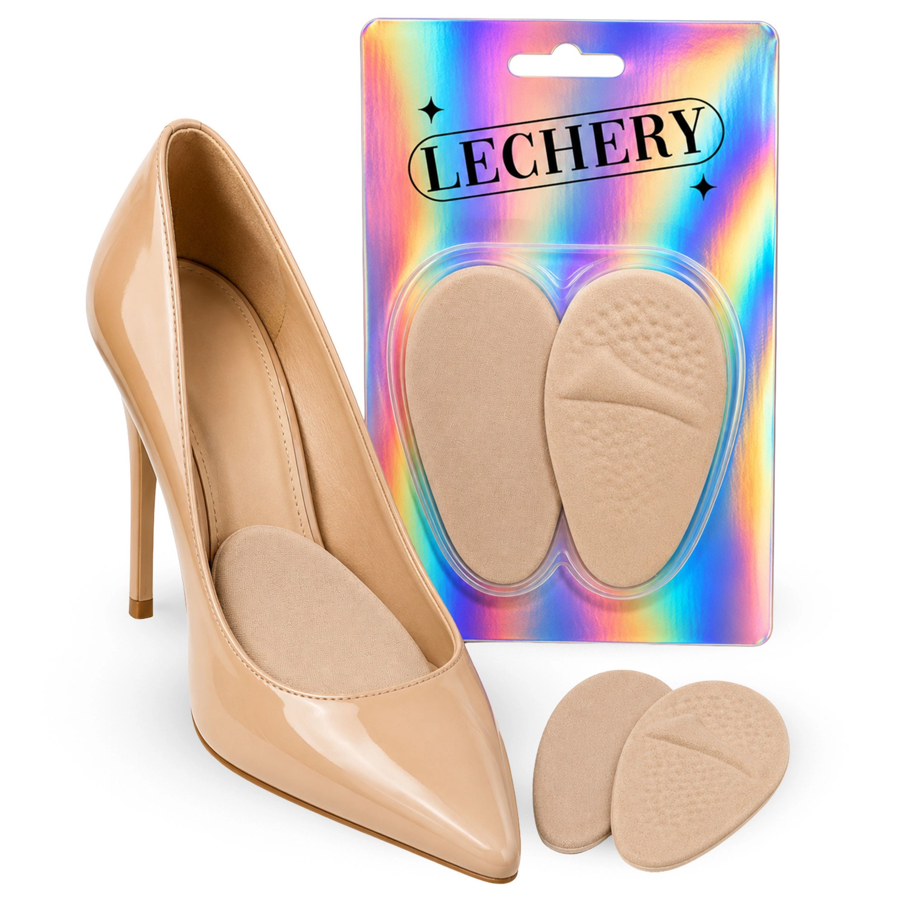 LECHERY Women's 2-Pack Metatarsal Pads – Ball of Foot Gel Cushions for Shoes