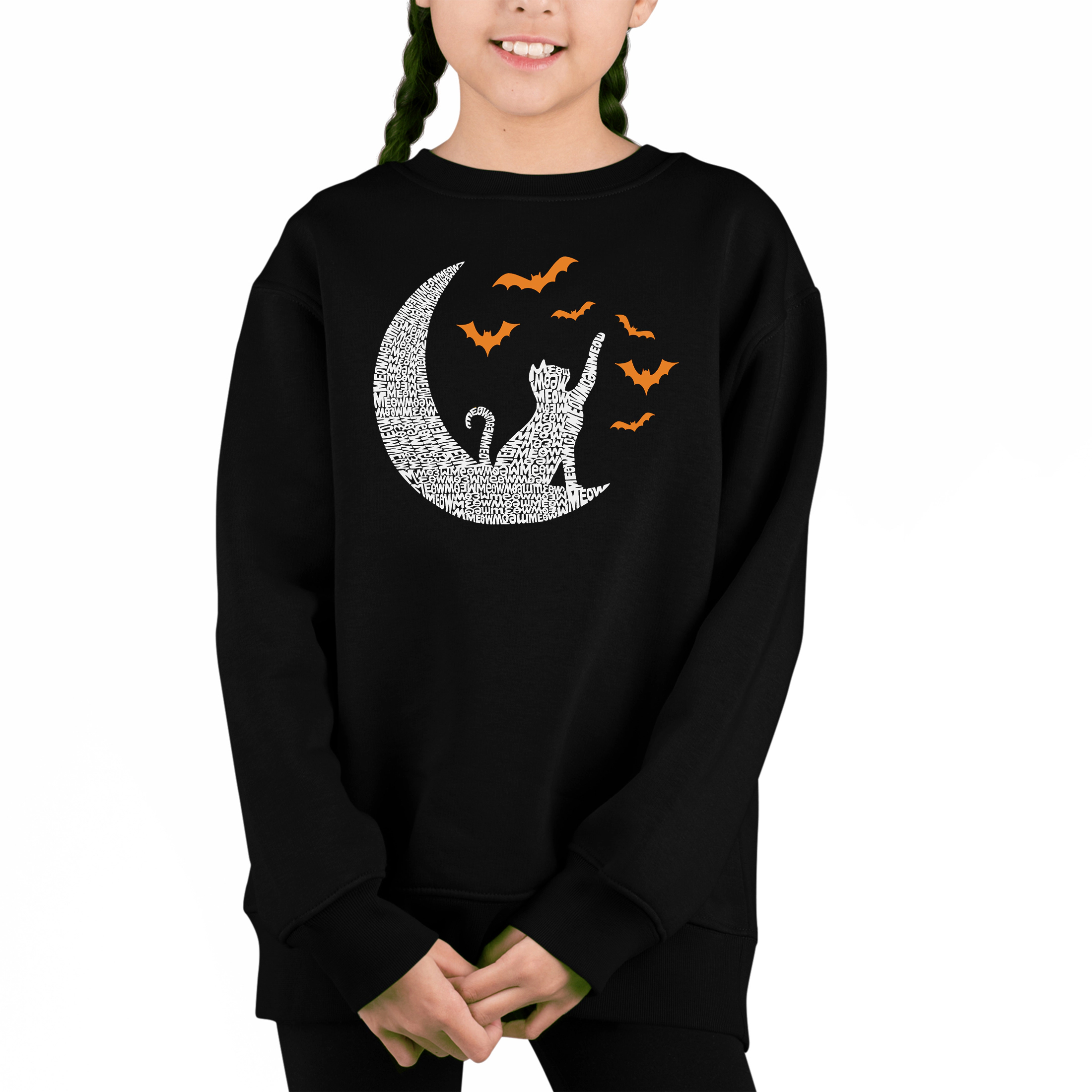 LA Pop Art Girl's Word Sweatshirt - Lunar Bats