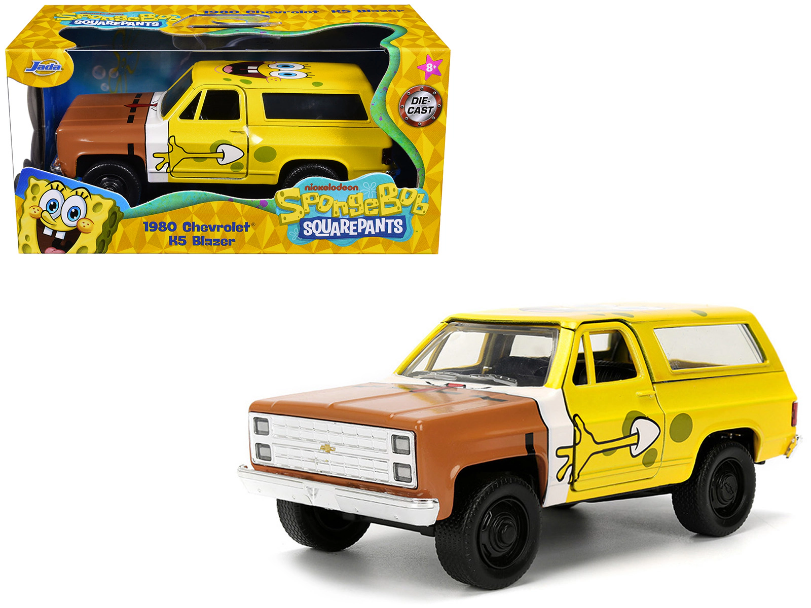 Jada 1980 Chevrolet K5 Blazer "SpongeBob Star" Livery Yellow "SpongeBob SquarePants" (1999-Current) TV Series