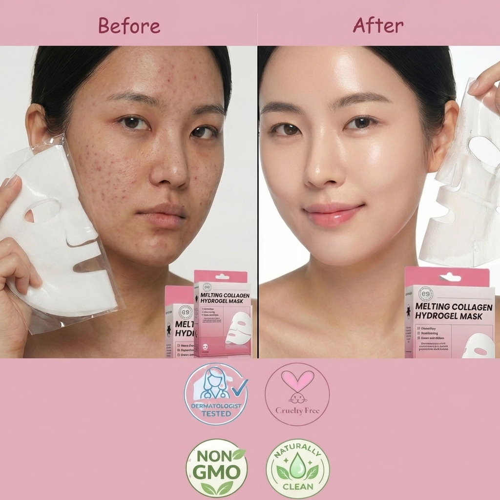 Lovery  Korean Beauty Skincare Melting Collagen Hydrogel Face Mask Set, 3pcs