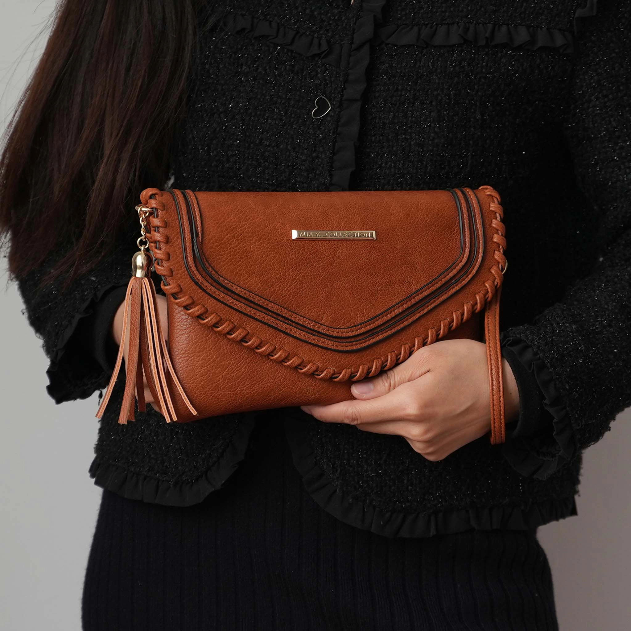 Mia K Collection Remi Vegan Leather Convertible Shoulder Bag