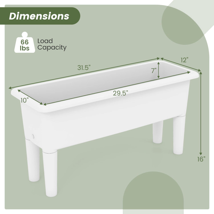 Hivvago 2 Pieces Raised Garden Beds Self-Watering Planter Box with Detachable Legs and Drainage Hole