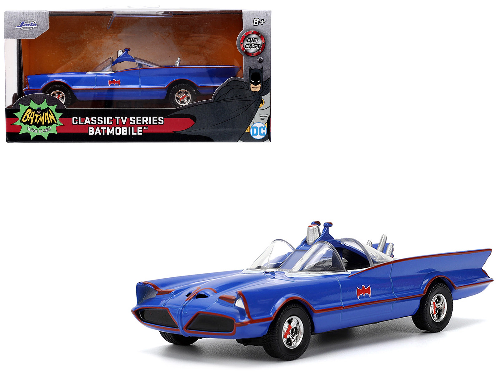 Jada 1966 Batmobile Blue "Batman" (1966-1968) Classic TV Series "Hollywood Rides" Series 1/32 Diecast Model Car by Jada