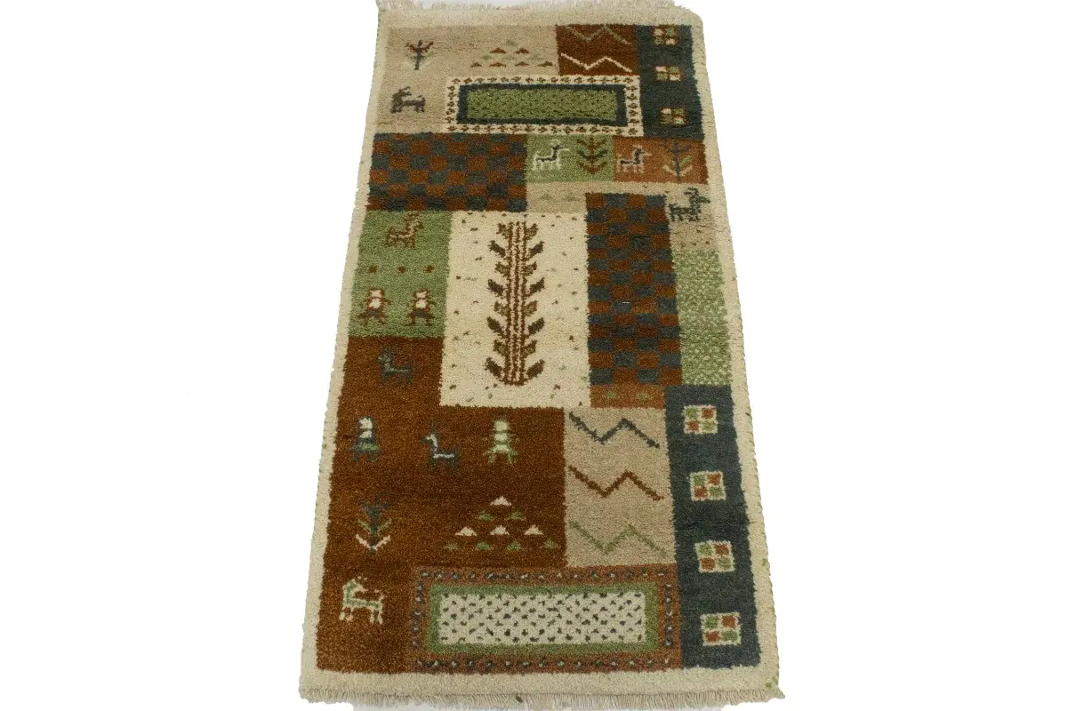 Magic Rugs Beige Geometric 2X4 Indo-Gabbeh Oriental Rug