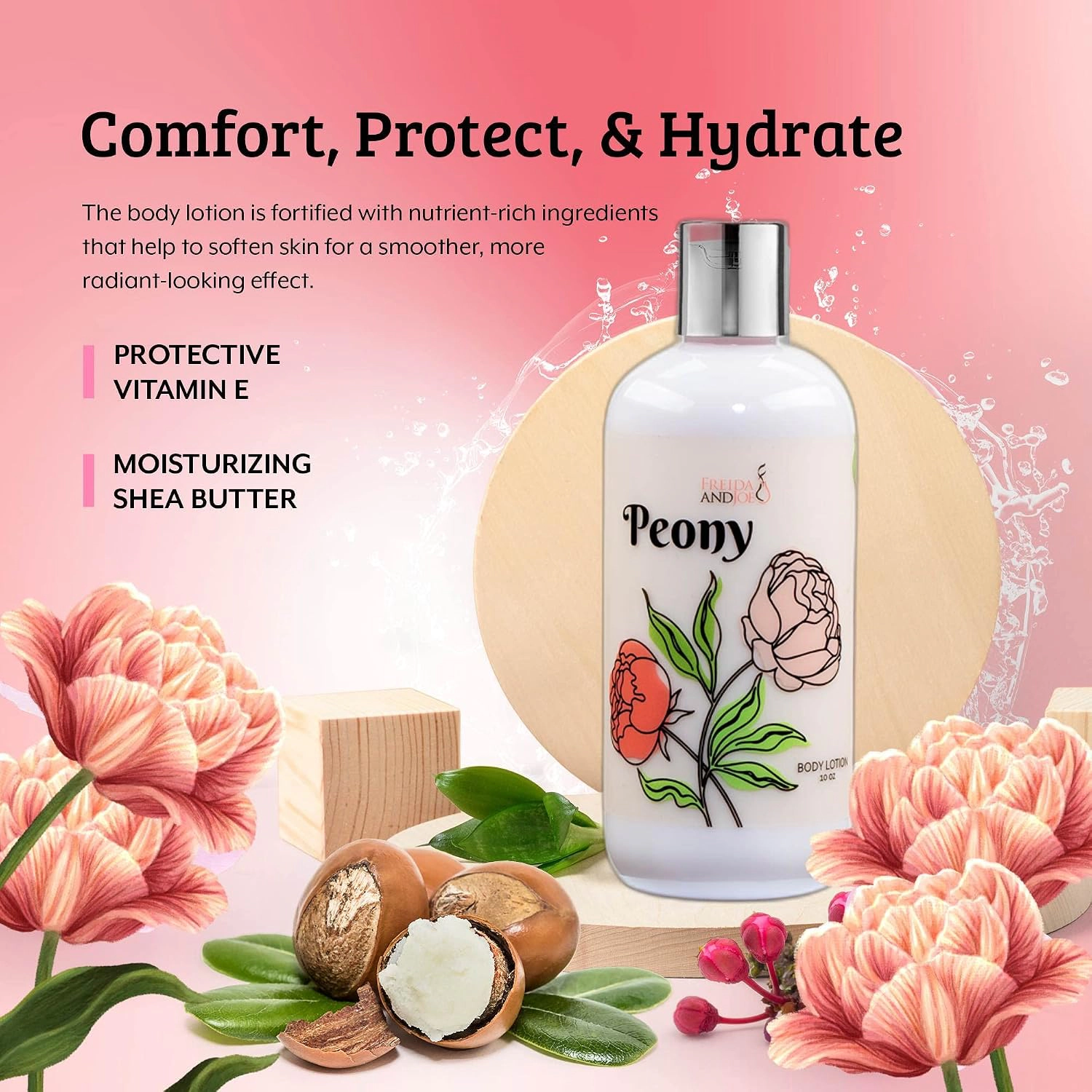 Freida and Joe Women Peony Fragrance Body Lotion in 10oz Bottle