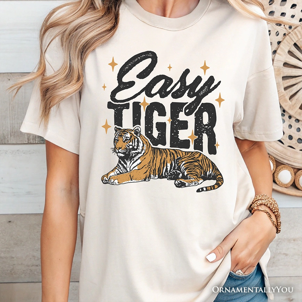 OrnamentallyYou Unisex Easy Tiger Retro Grunge T-Shirt