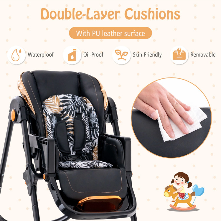 Hivvago Folding Baby Dining High Chair with Adjustable Height and Recline