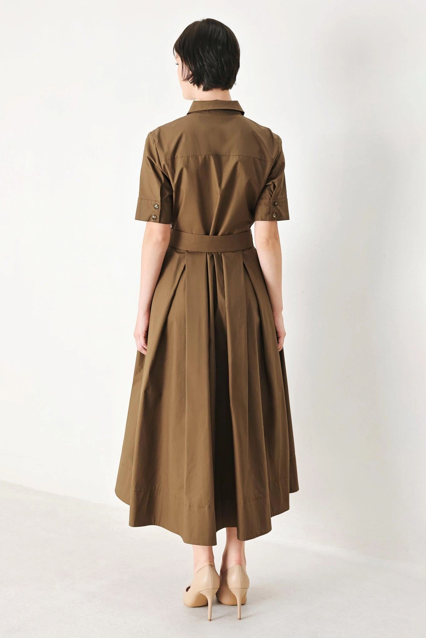 TRUEDAMES Women Desert Icon Woven Midi Shirt Dress