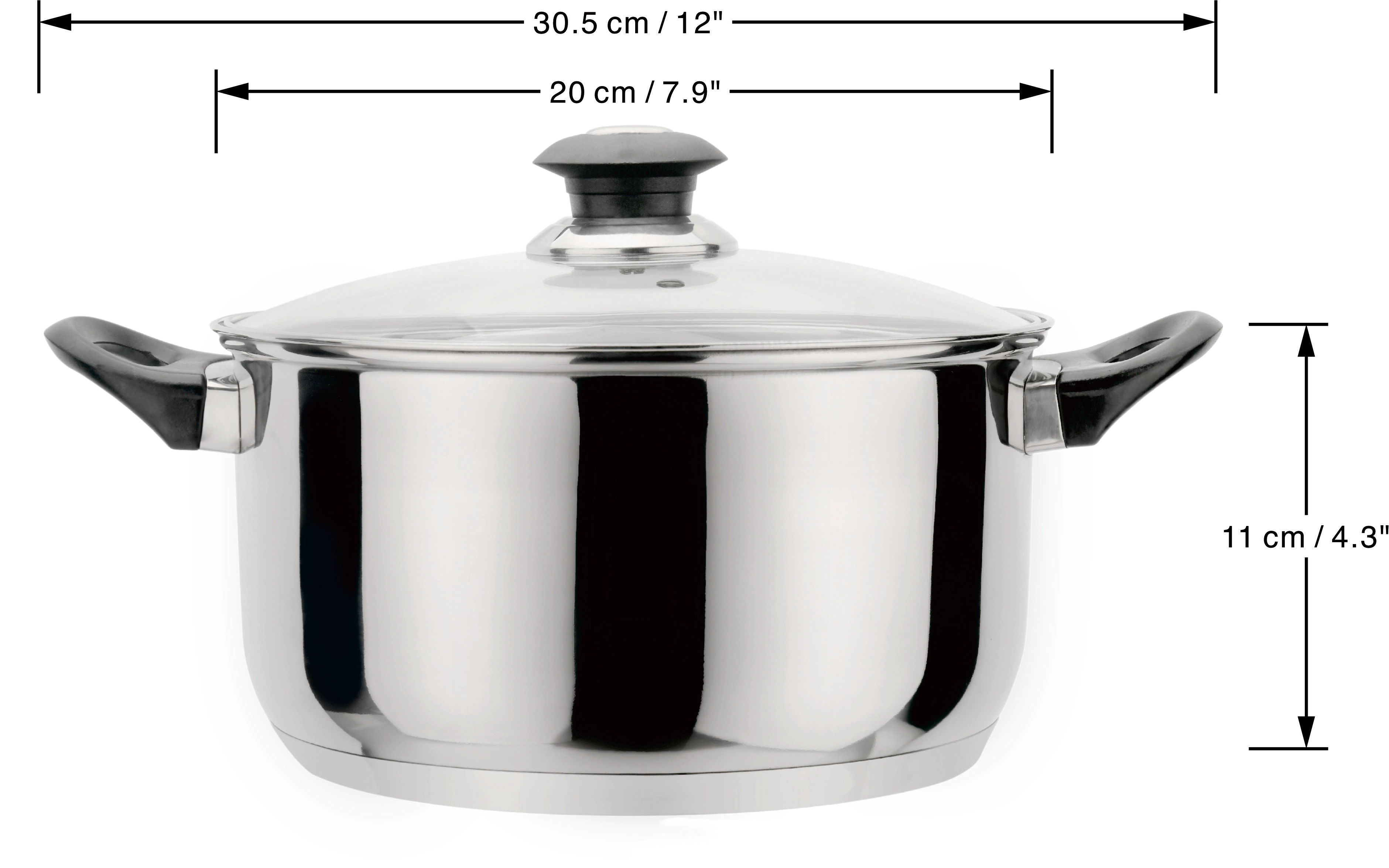 J&V TEXTILES 7 Piece Stainless Steel Cookware Set