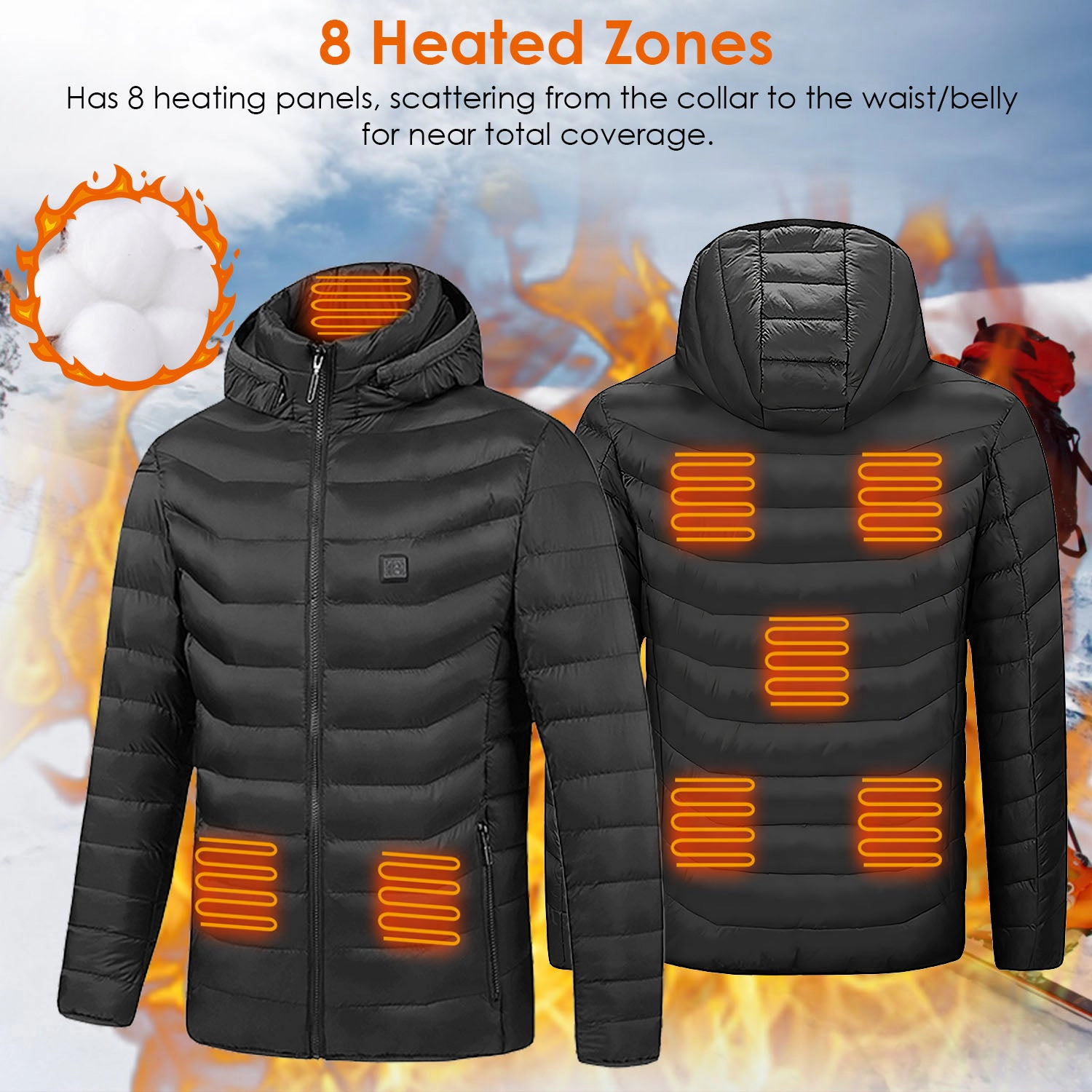 GBruno USB-Powered Heated Jacket With Detachable Hood