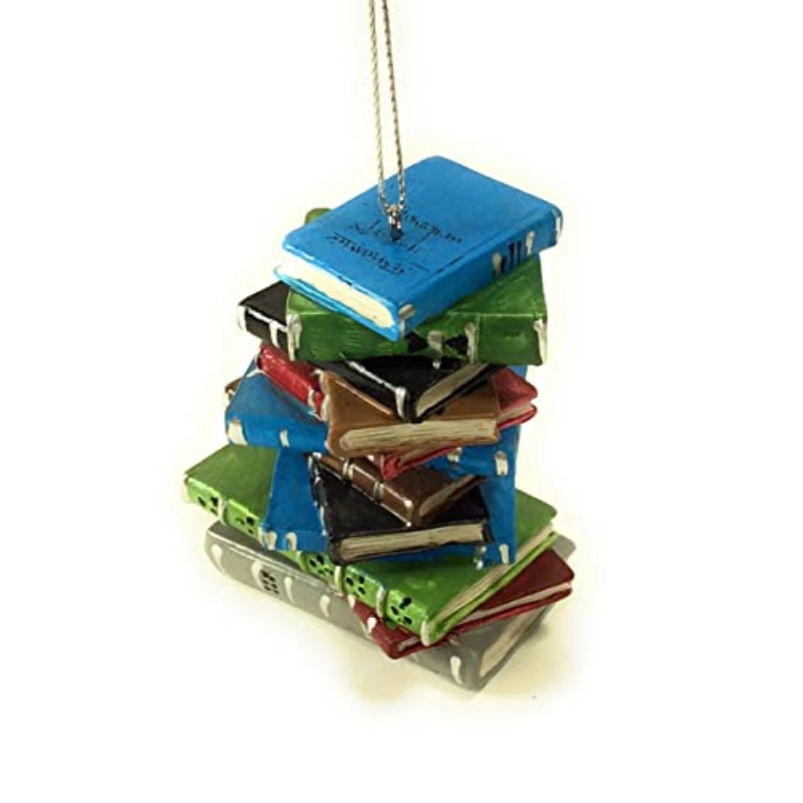 Ganz Midwest School Book Stack Resin Christmas Tree Ornament 3 inch