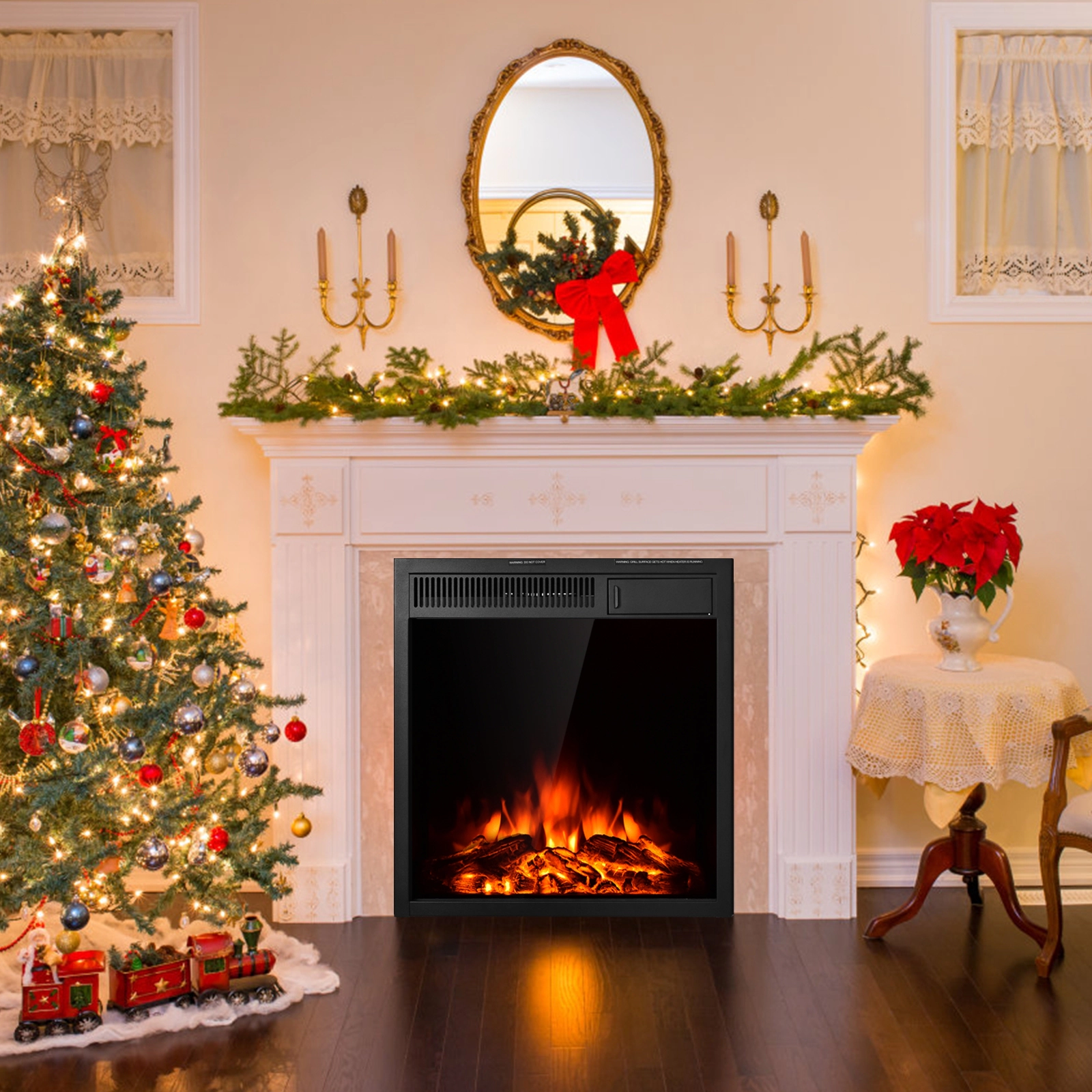 SlickBlue Electric Fireplace Heater with Remote and Touch Screen