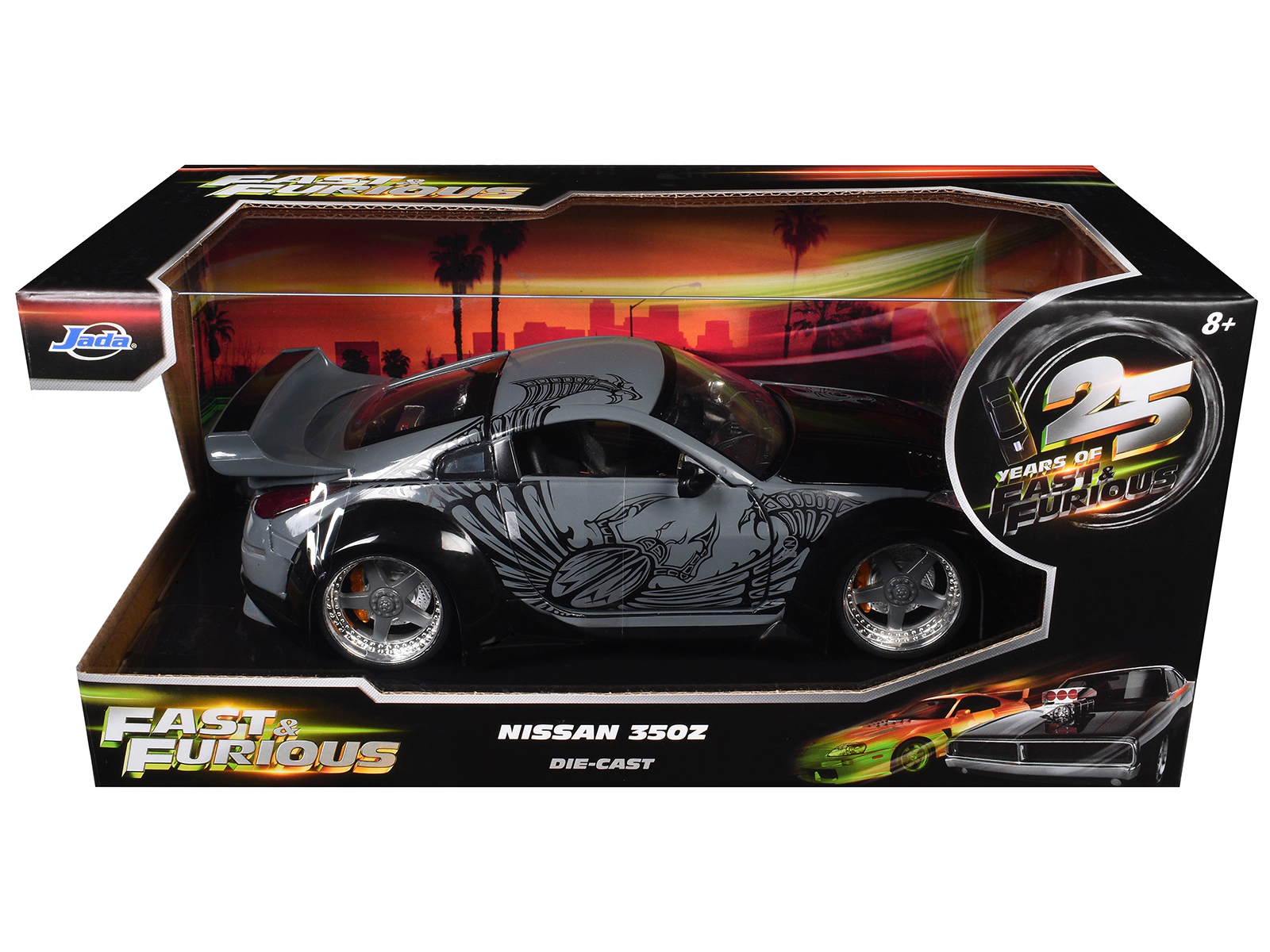 Jada D.K.'s Nissan 350Z Gray and Black with Graphics "Fast & Furious 25th Anniversary" Series 1/24 Diecast