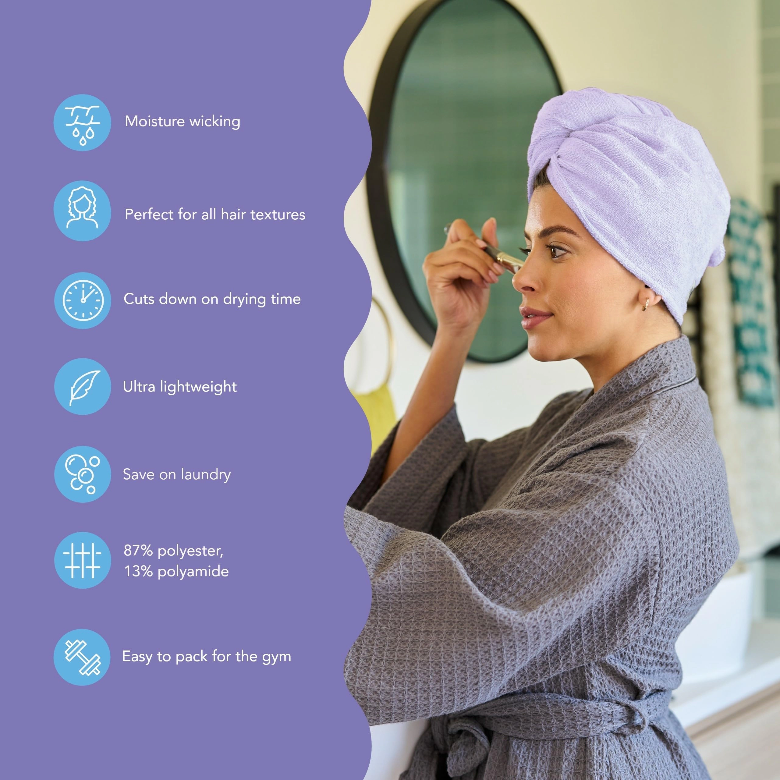 PIGFDK 2-packfiber Hair Towel For Beauty Travel Gifting