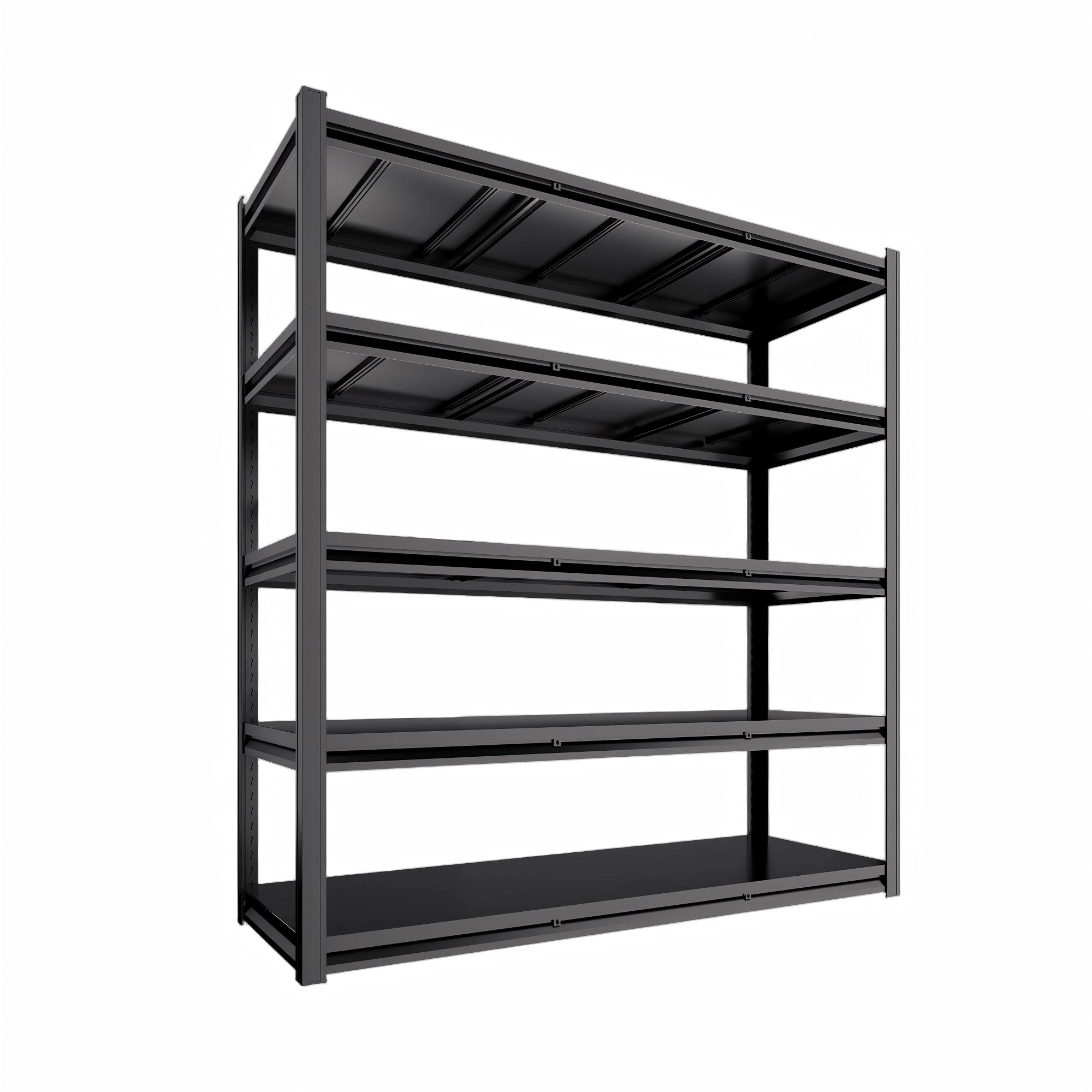 Flynama 5-Tier Freestanding Garage Shelving, Heavy Duty Steel, Adjustable, Black (62"W x 72"H x 24"D)
