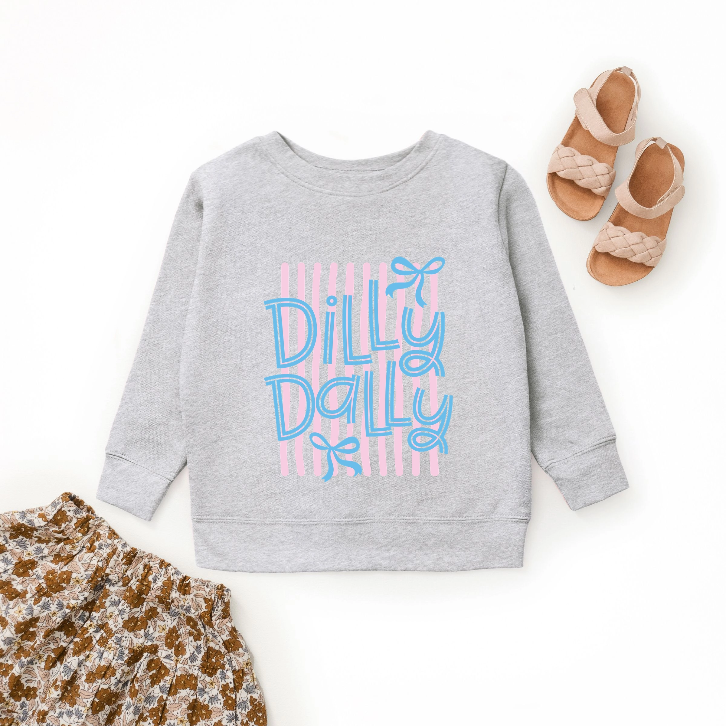 The Juniper Shop - Dilly Dally Stripes Youth Graphic Sweatshirt