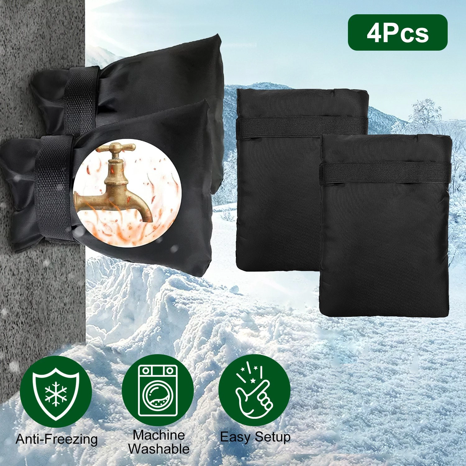 GBruno 4-Piece Insulated Outdoor Faucet Covers