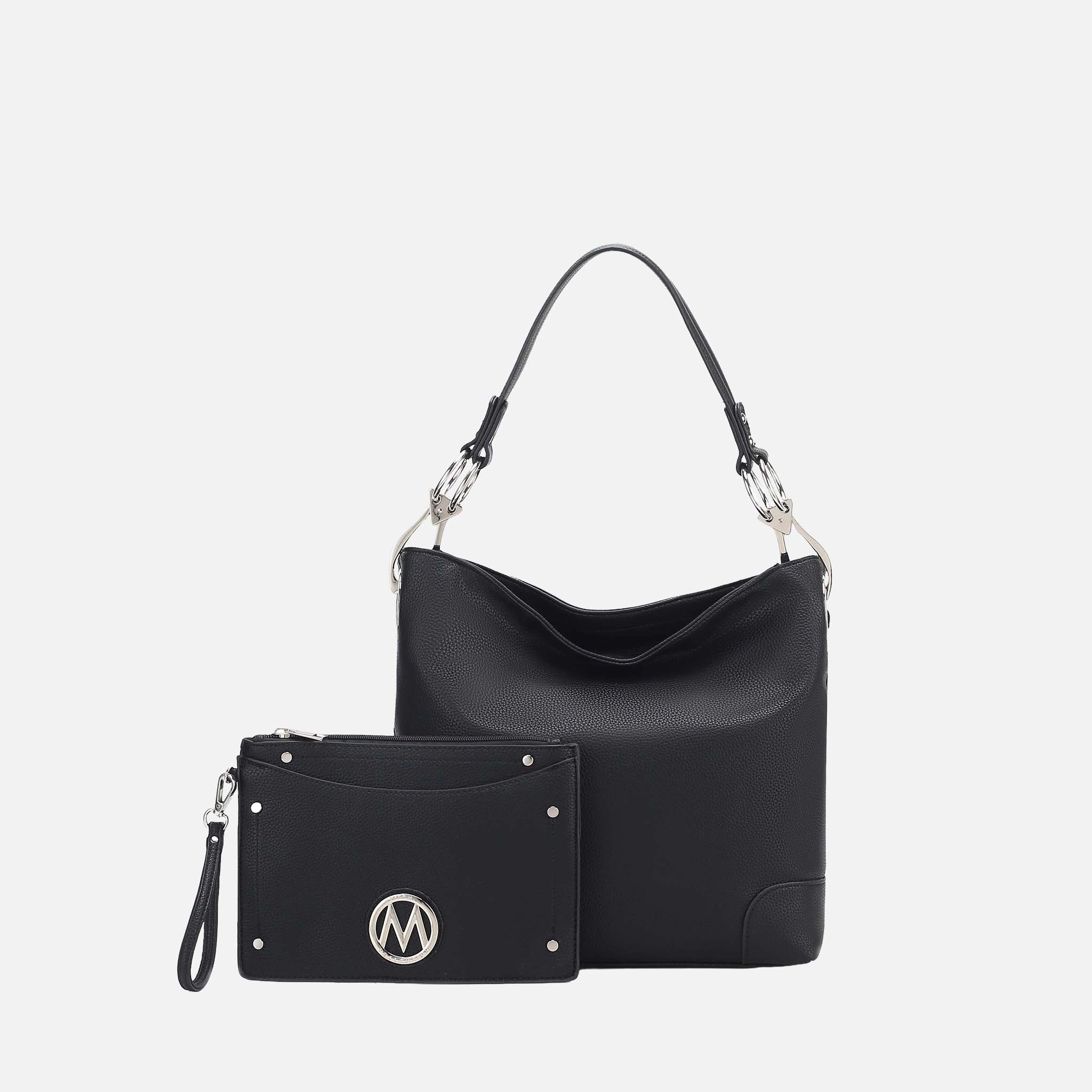 MKF Collection by Mia K Viviana Hobo Bag with Wristlet, Vegan Leather Handbag Set