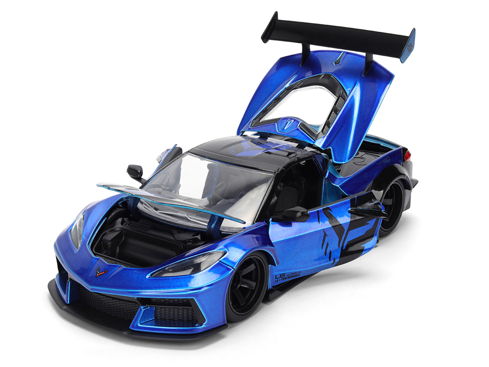 Jada Chevrolet Corvette C8 "Liberty Walk" Candy Blue and Black "Hyper-Spec" Series 1/24 Diecast Model Car by Jada