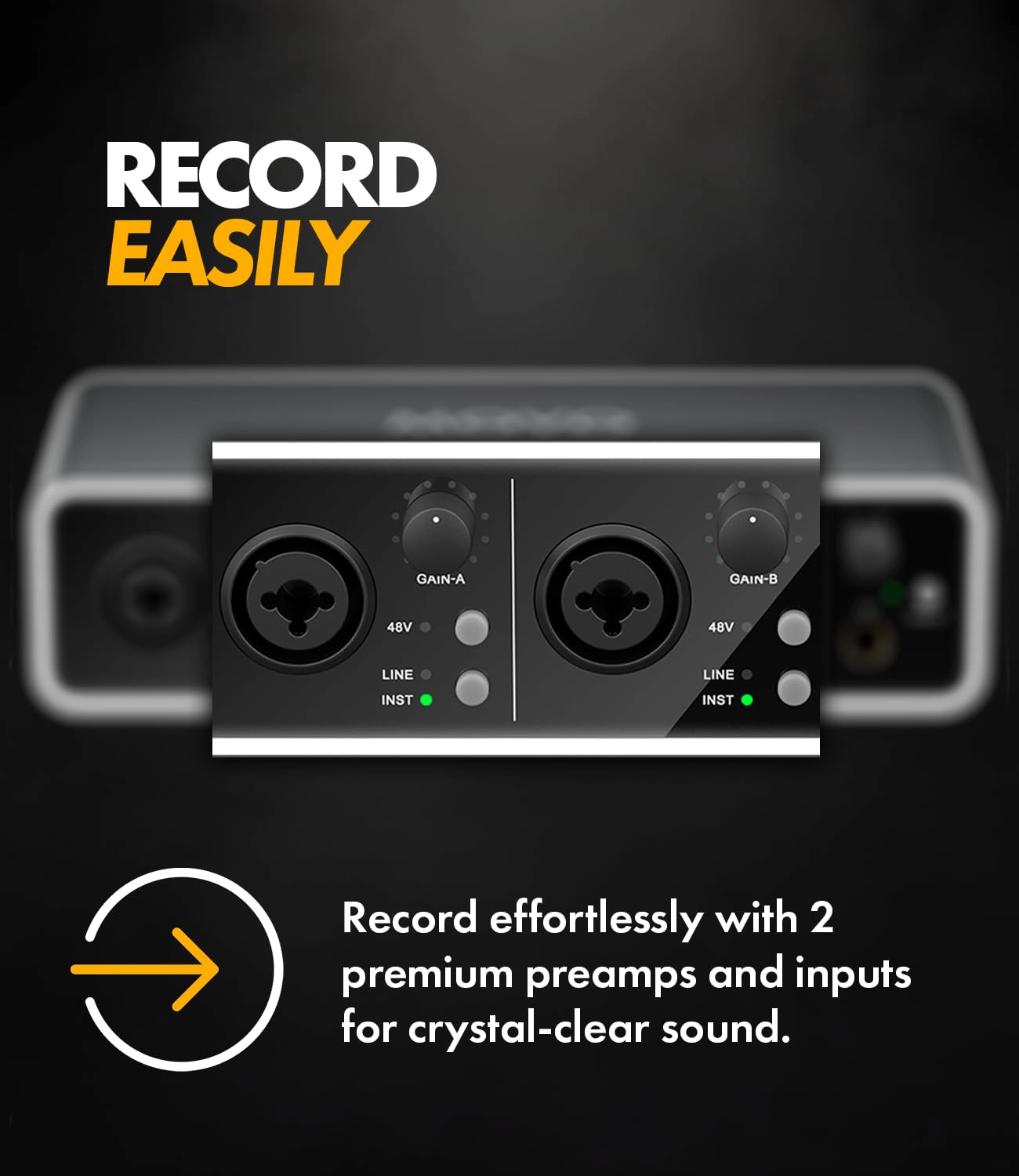 Movo Phantom Dual Channel USB/USB-C Audio Interface for Recording, Songwriting, Podcasting, Audio Production w/USB-C