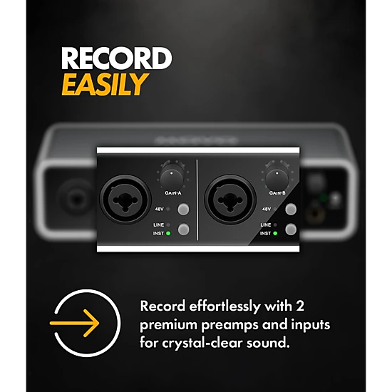 Movo Phantom Dual Channel USB/USB-C Audio Interface for Recording, Songwriting, Podcasting, Audio Production w/USB-C