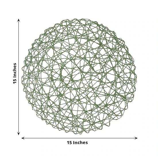 Home Collection 15 Inch Round Metallic String Placemats Pack of 12