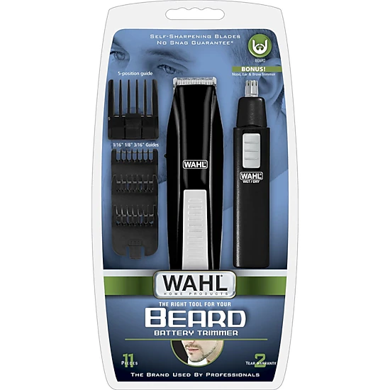 Wahl Cordless Beard Trimmer with Ear Nose and Brow Trimmer - Multi ...