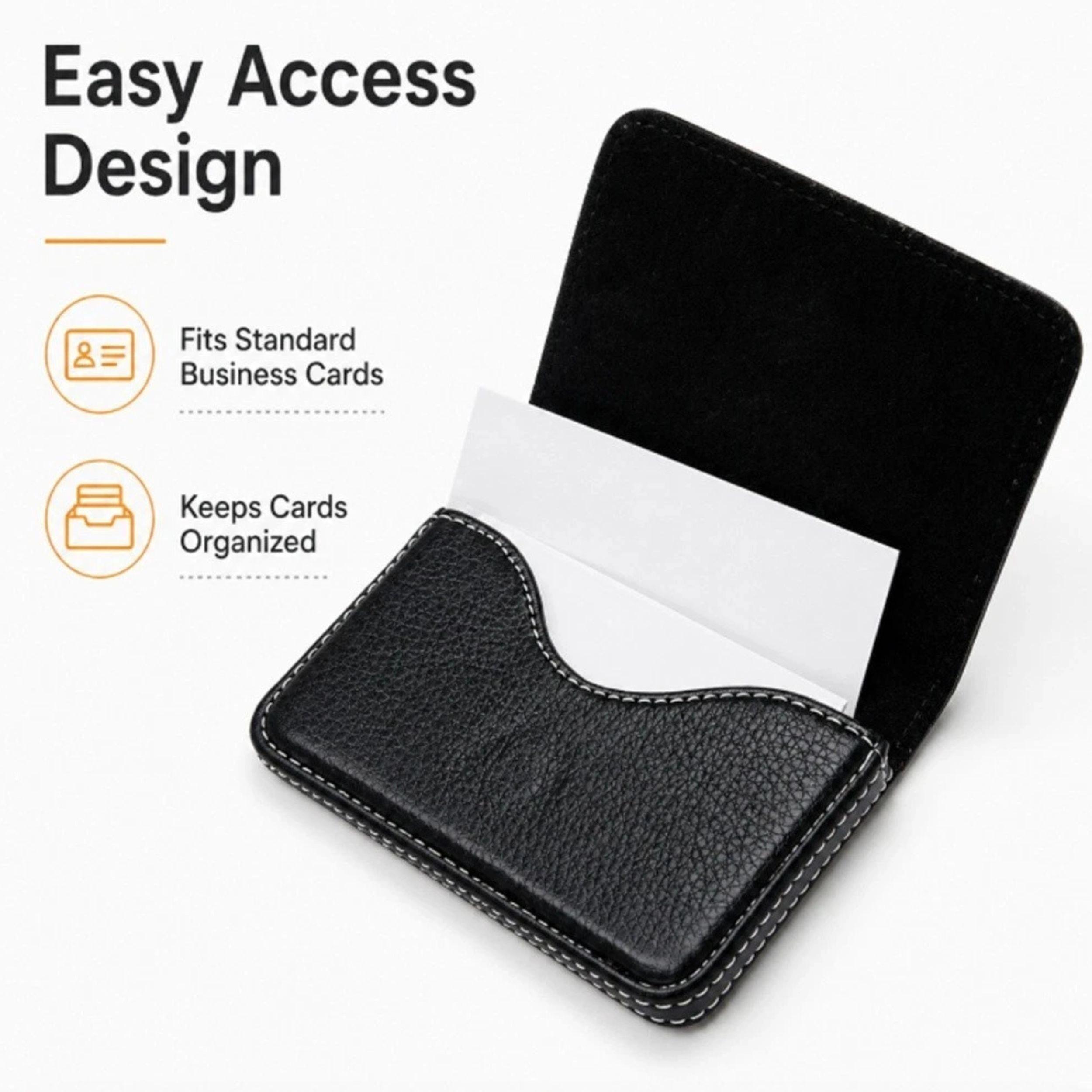 Home Collection PU Leather Business Card Holder Wallet Case with Magnetic Closure
