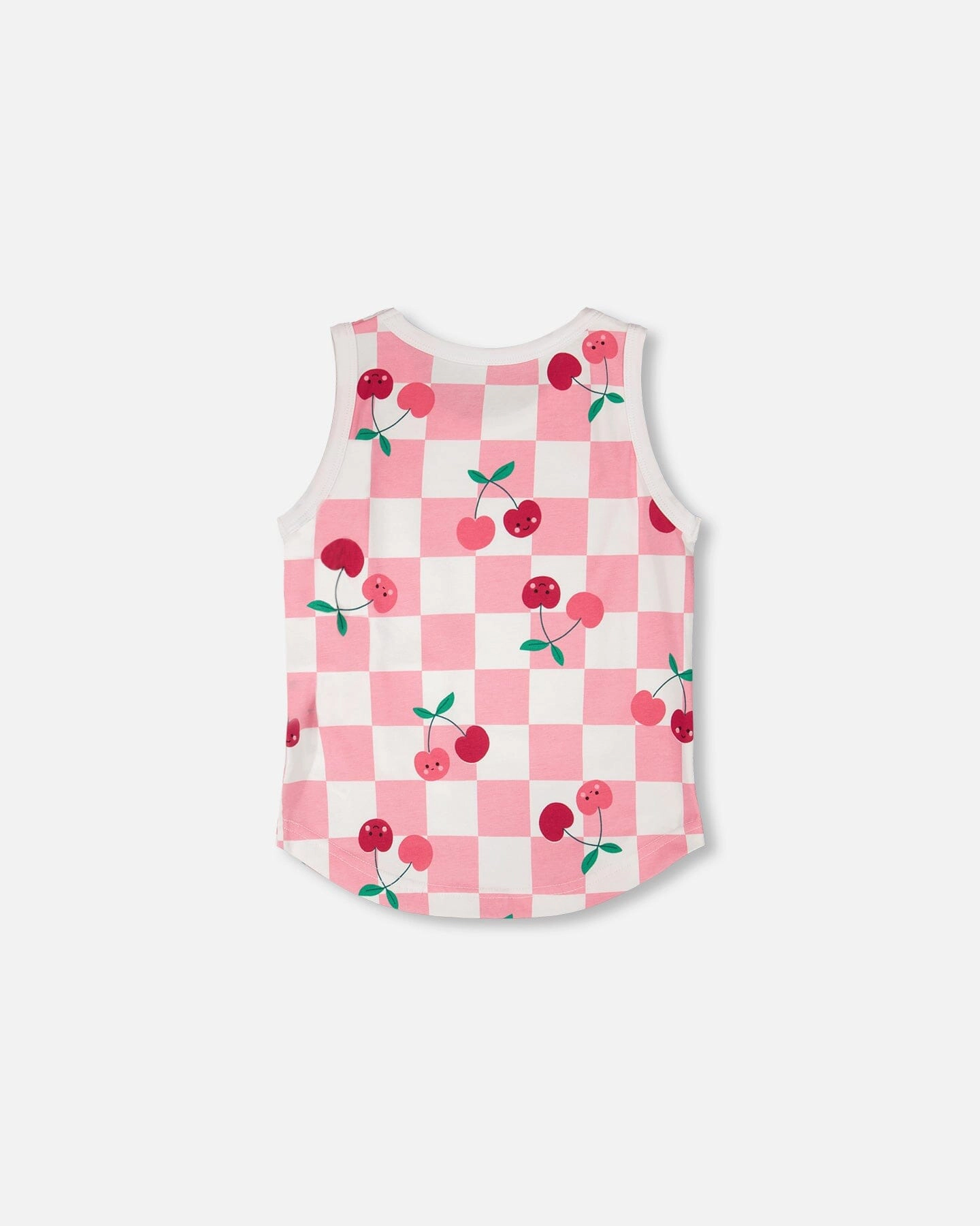 Deux par Deux Girls Organic Cotton Jersey Tank Top Printed Cherries