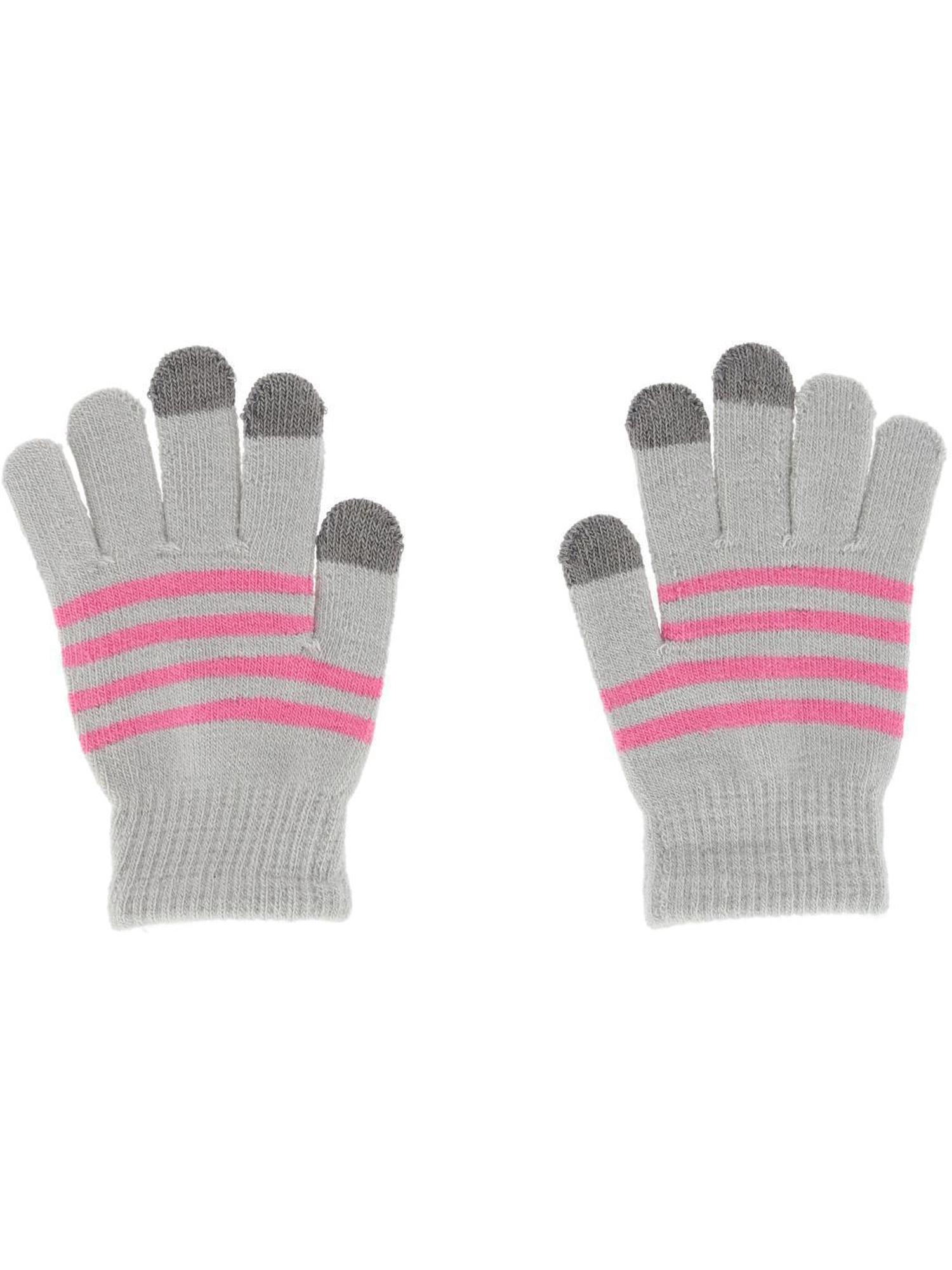 Grand Sierra Girl's One Size Striped Touchscreen Winter Glove