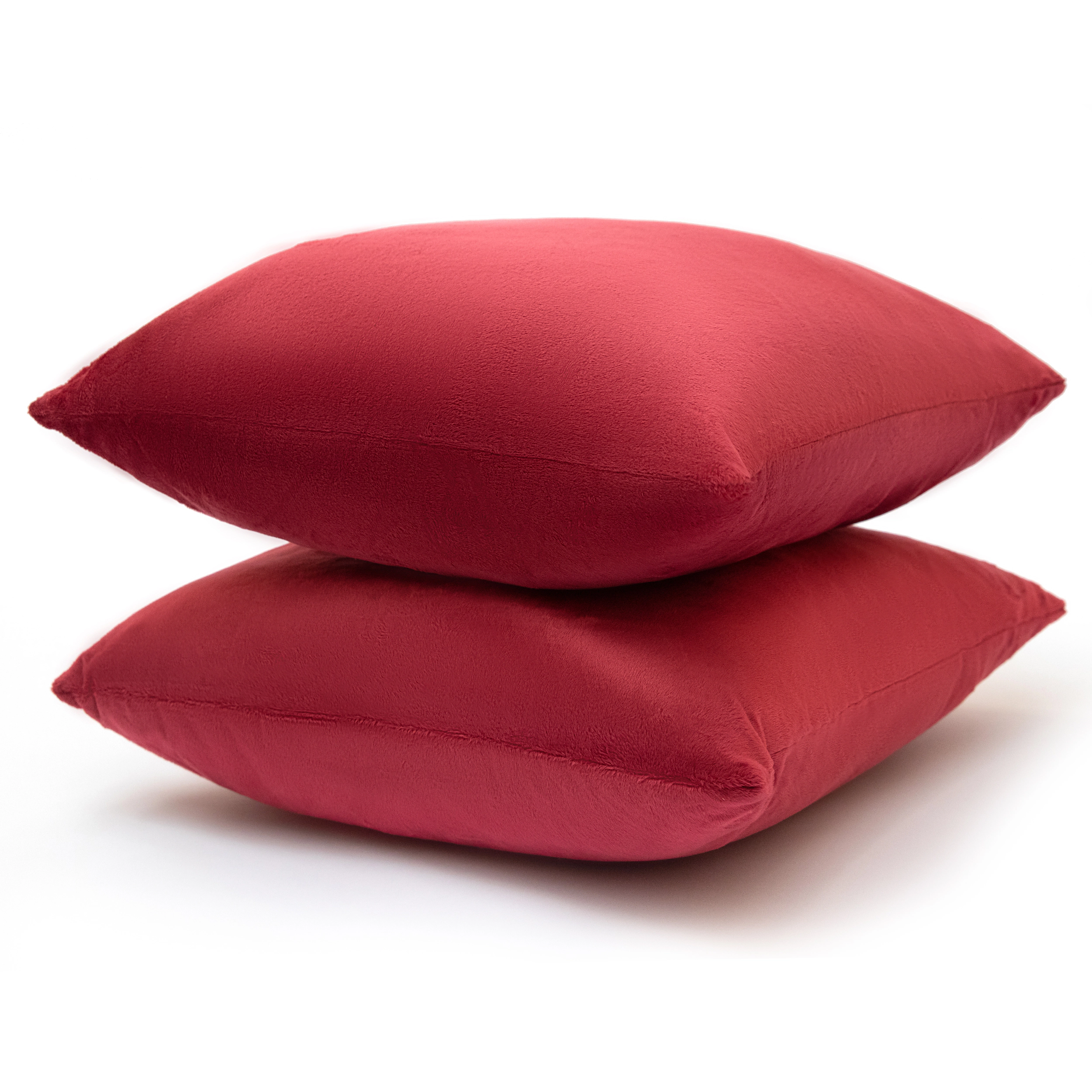 Cheer Collection 18-Inch Velour Decorative Throw Pillows with Inserts, 2-Pack (Black)
