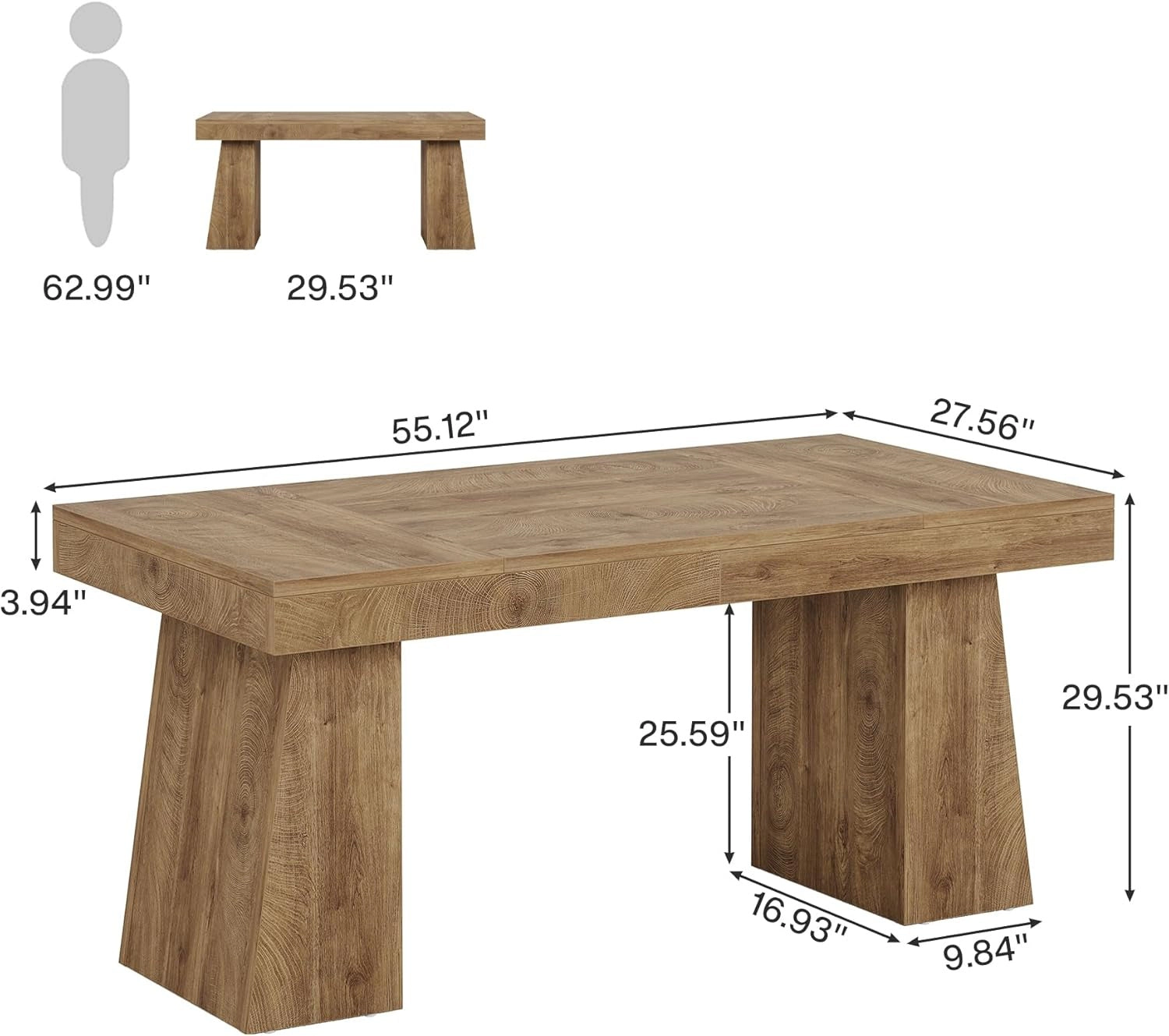 Tribesigns 55" Executive Desk, Modern Wood Computer Desk Workstation Desk