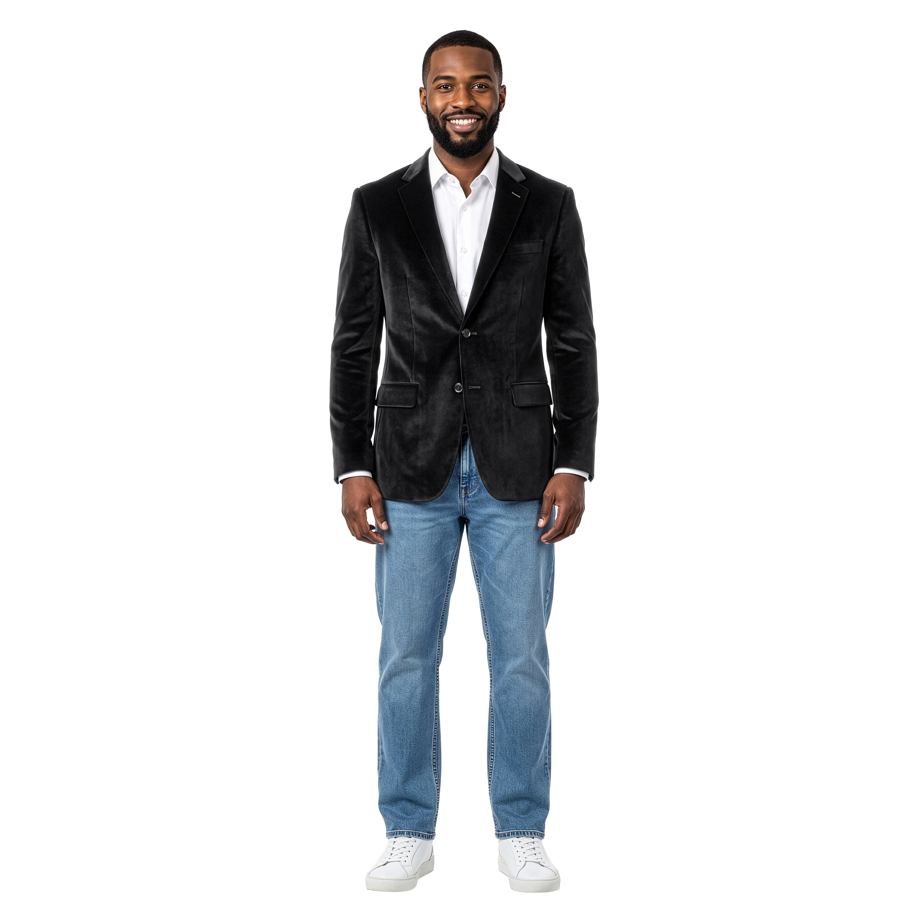 Tazzio Mens Velvet Two Button Jacket