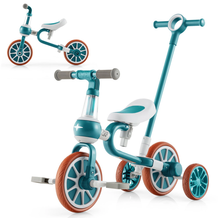 Hivvago 4-in-1 Kids Trike Bike with Adjustable Parent Push Handle and Seat Height