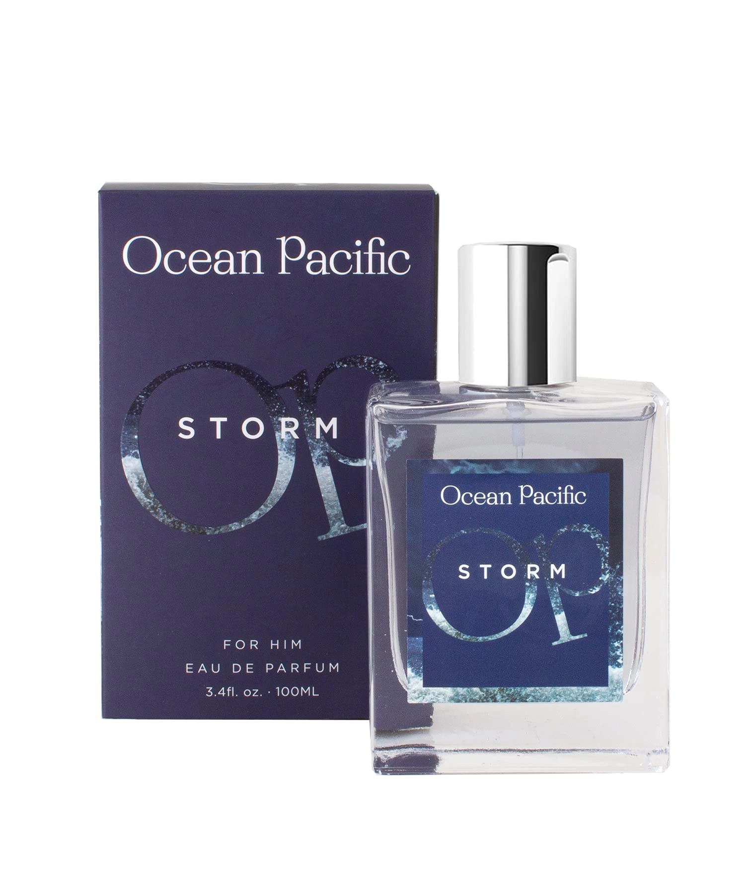 Ocean Pacific Storm Eau de Parfum for Men, Fruity Woody Amber, 3.4 Fl Oz