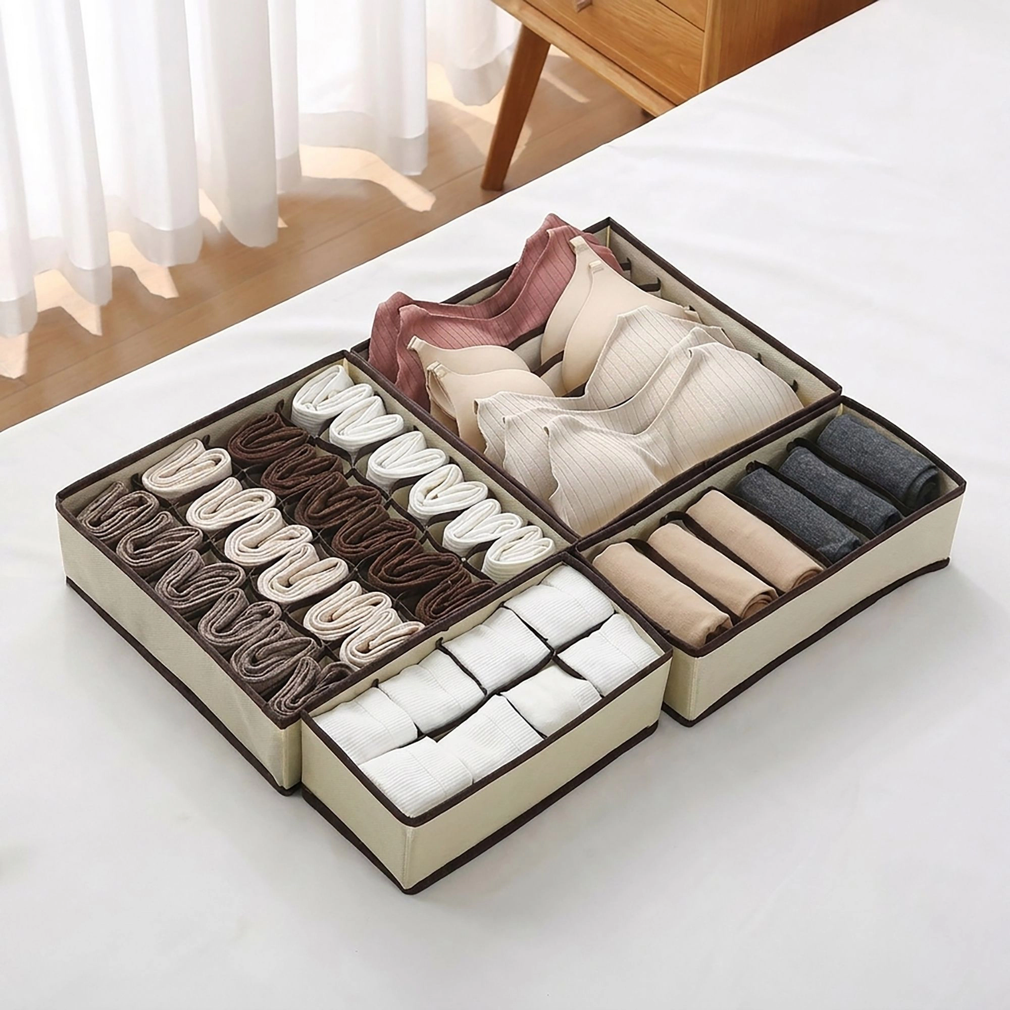 Alilang Women 4 Piece Drawer Organizer Set with Divided Compartments