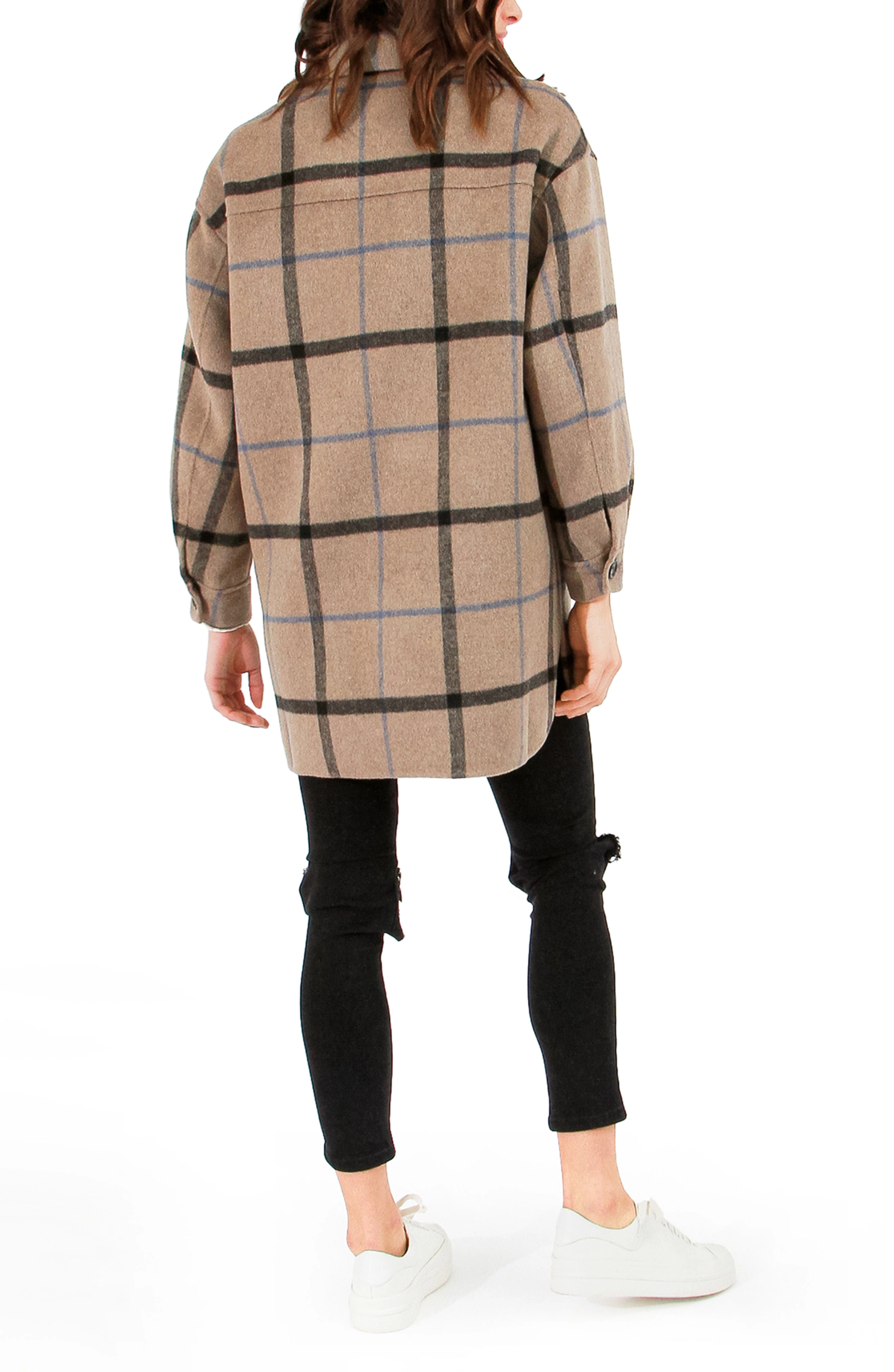 Belle & Bloom Womens Back Together Belted Shacket