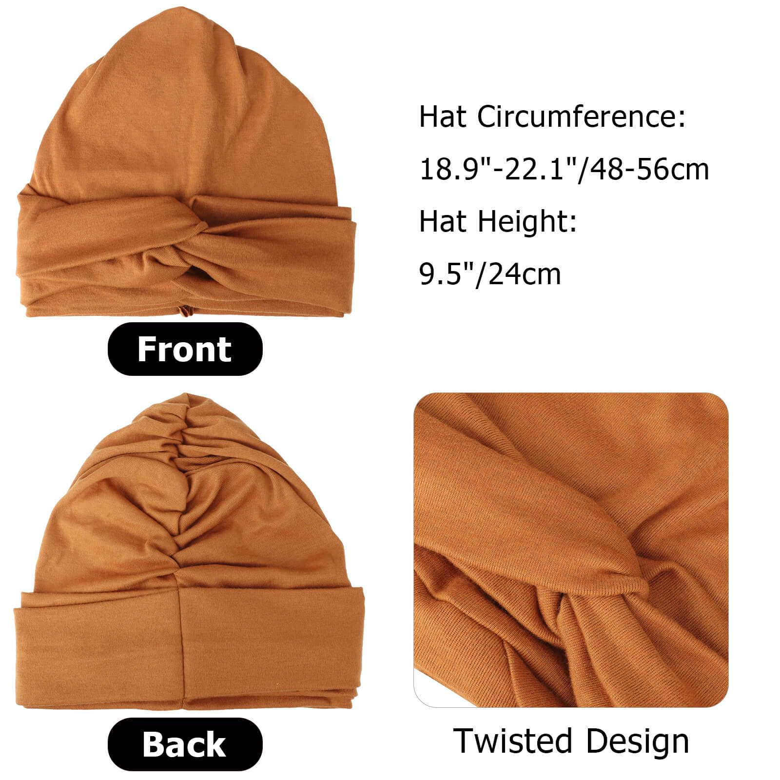 PIGFDK Women Turban Caps Beanie Twist Headscarf Pre-tied Double Twisted BrHeadwraps For Chemo Cancer Cap