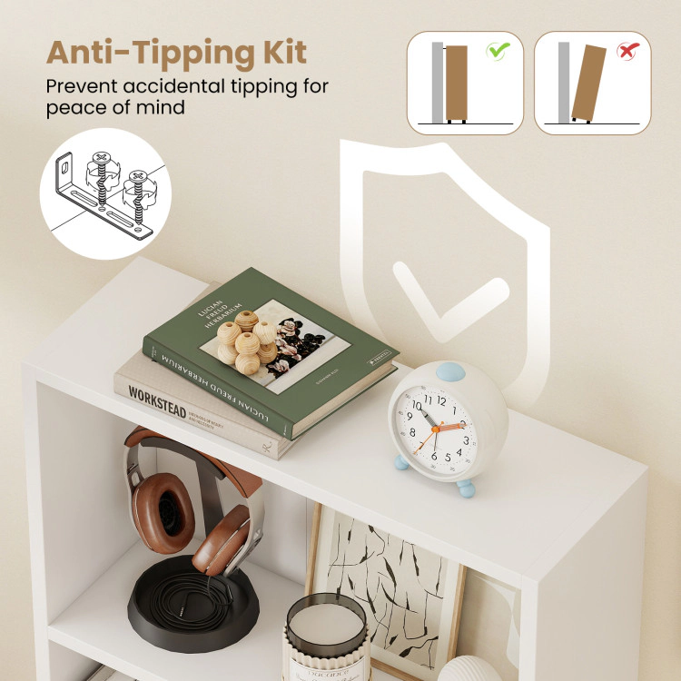 Hivvago 3-Tier Book Storage Shelf with Safety Kit