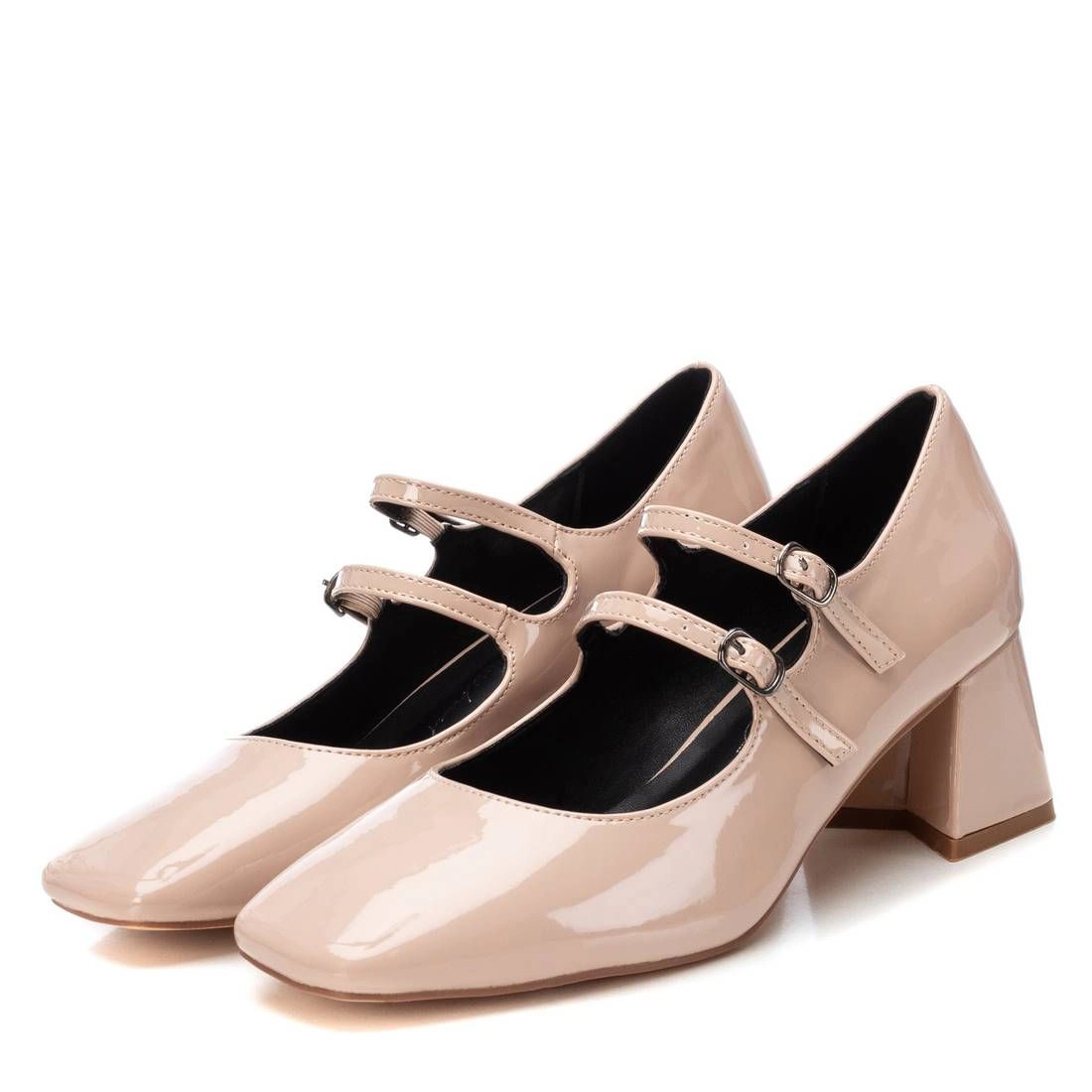 XTI Womens Mary Jane Pumps Block Heel, Square Toe