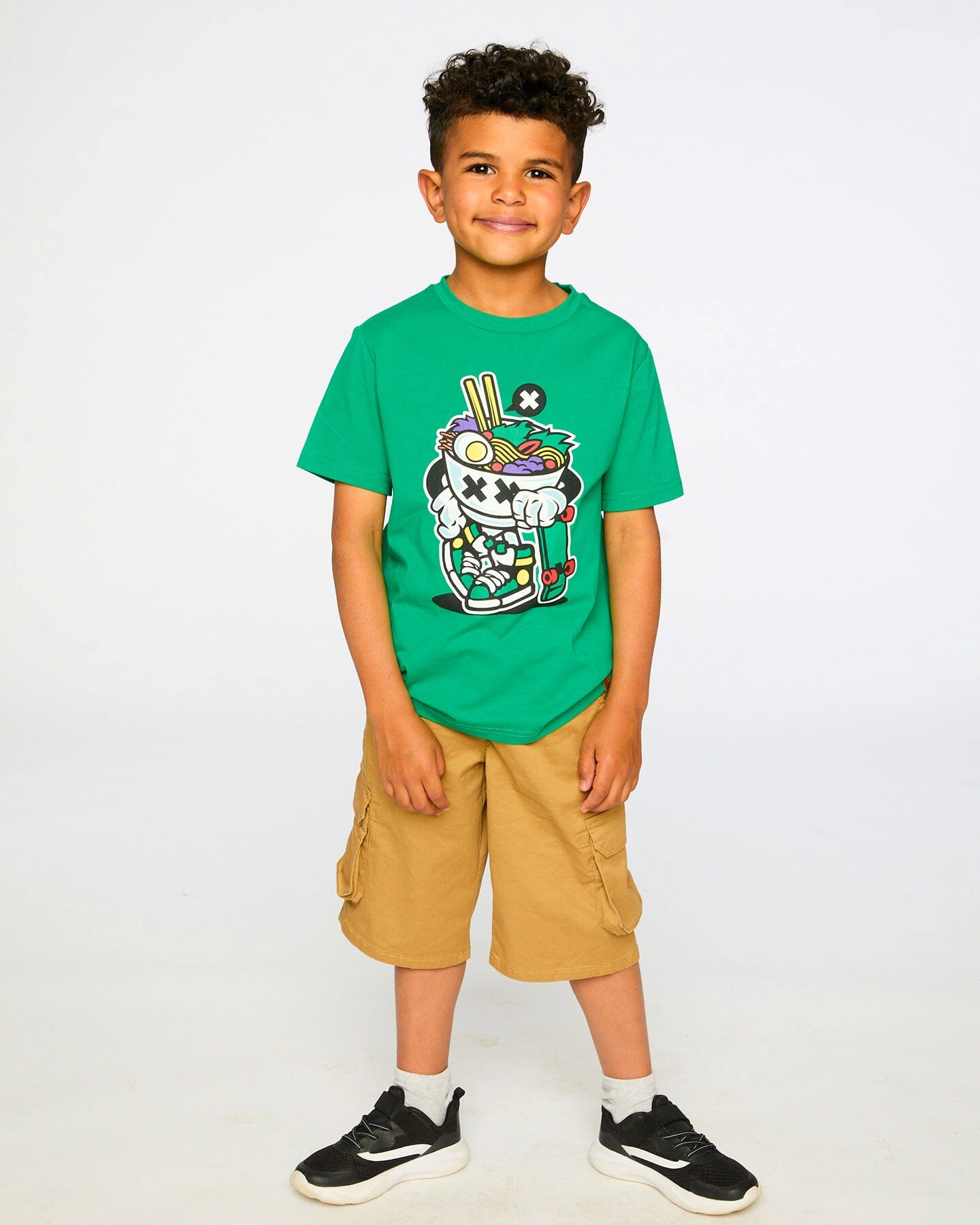Deux par Boys Organic Cotton Jersey Noodle and Skate Graphic Print T-Shirt