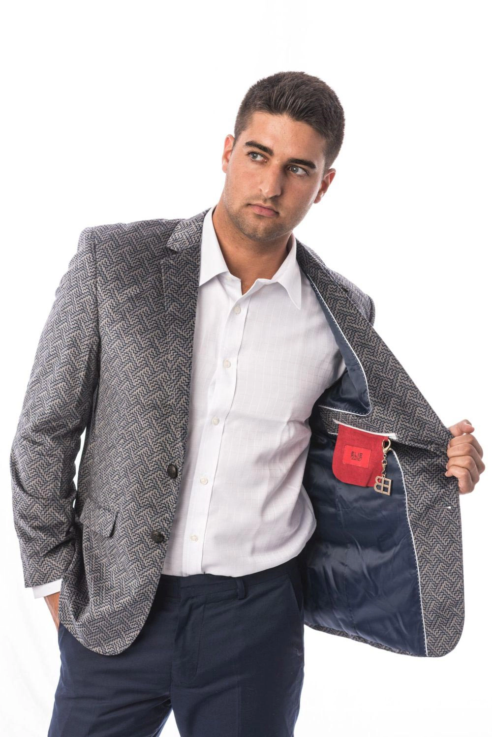 Elie Balleh Men's Slim Fit Tailored Sports Coat Jacket
